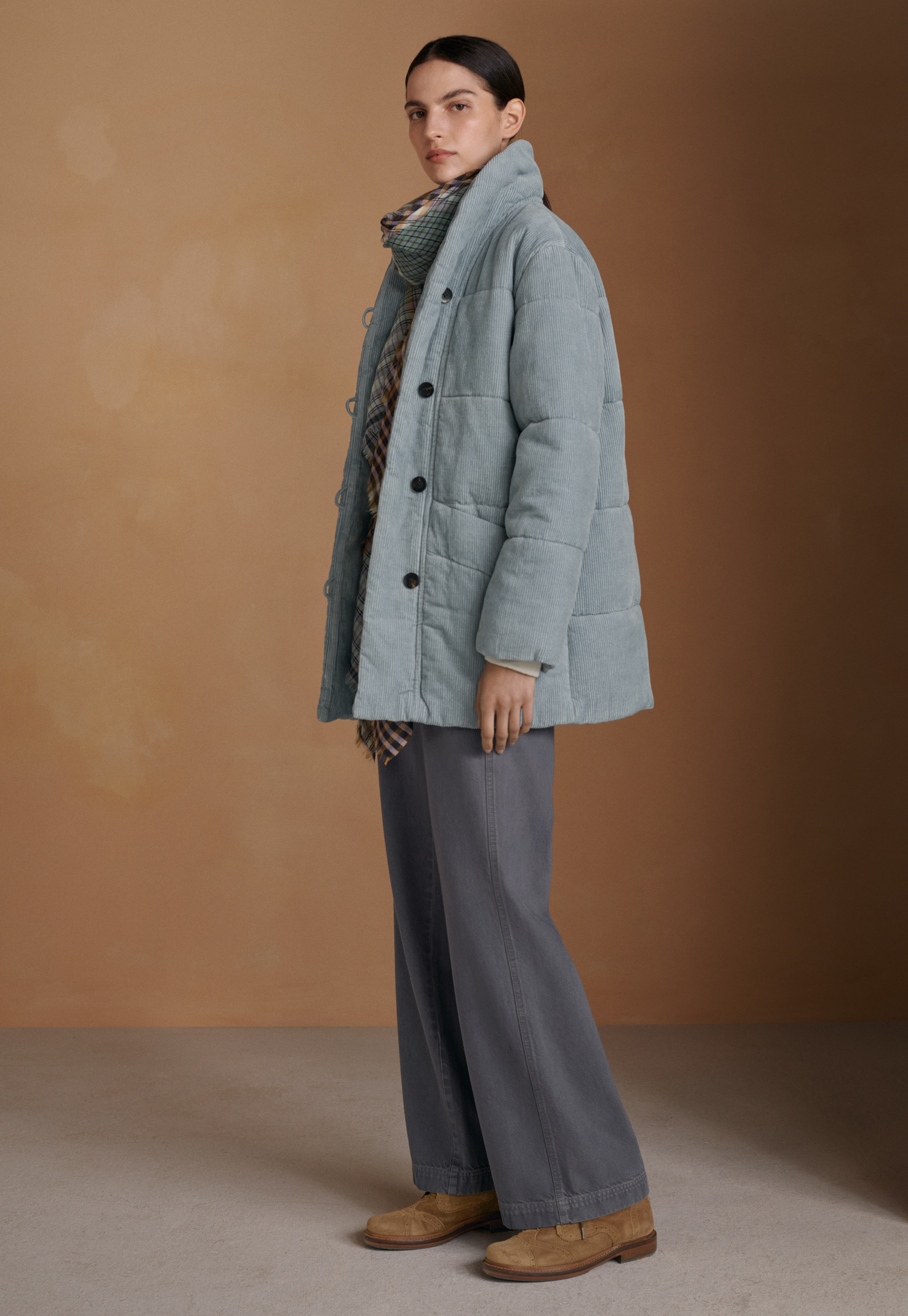 Poetry Padded shawl collar coat