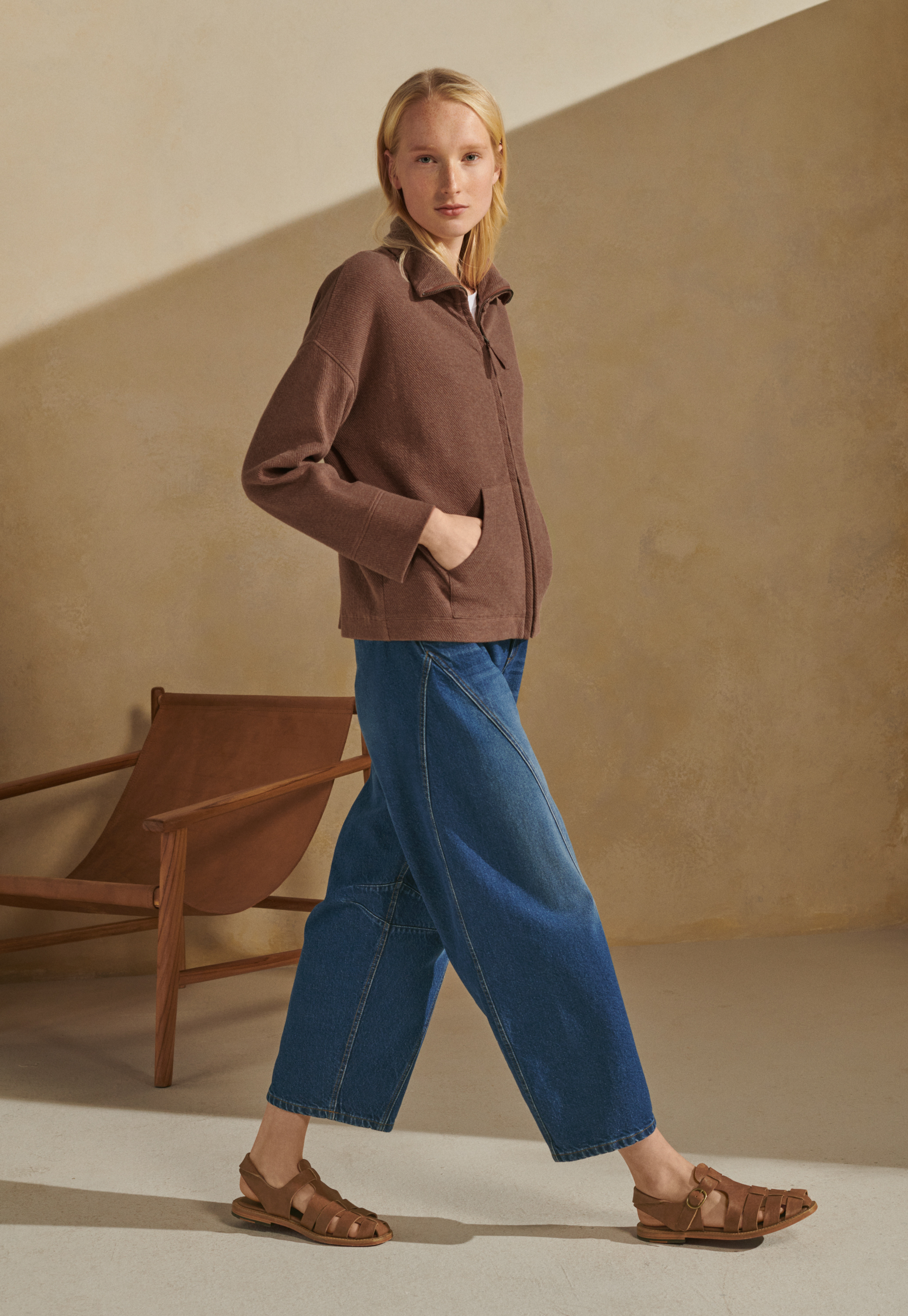 Poetry - Indigo-dyed denim curve-seam jeans