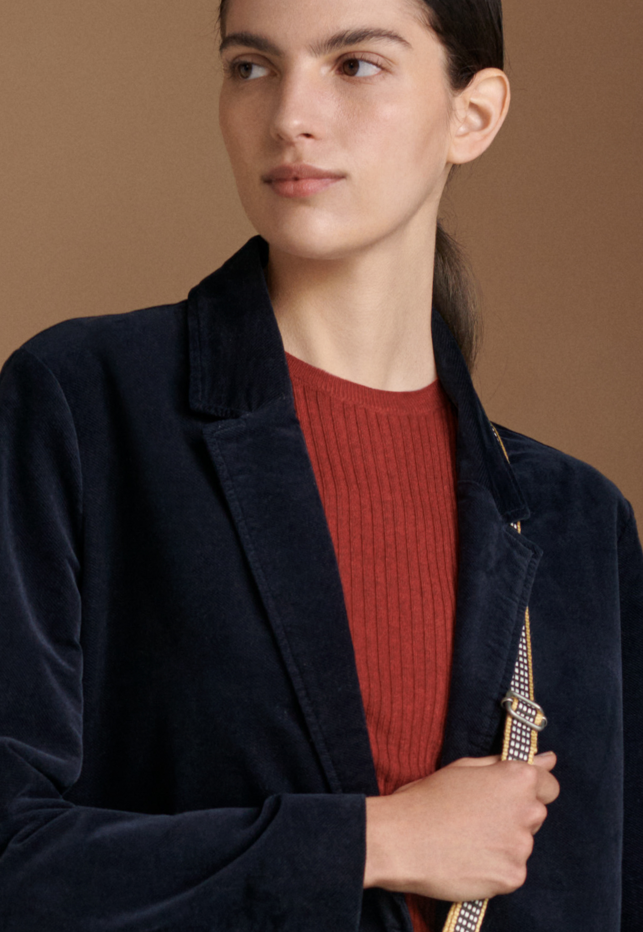 Poetry Cotton velvet short blazer