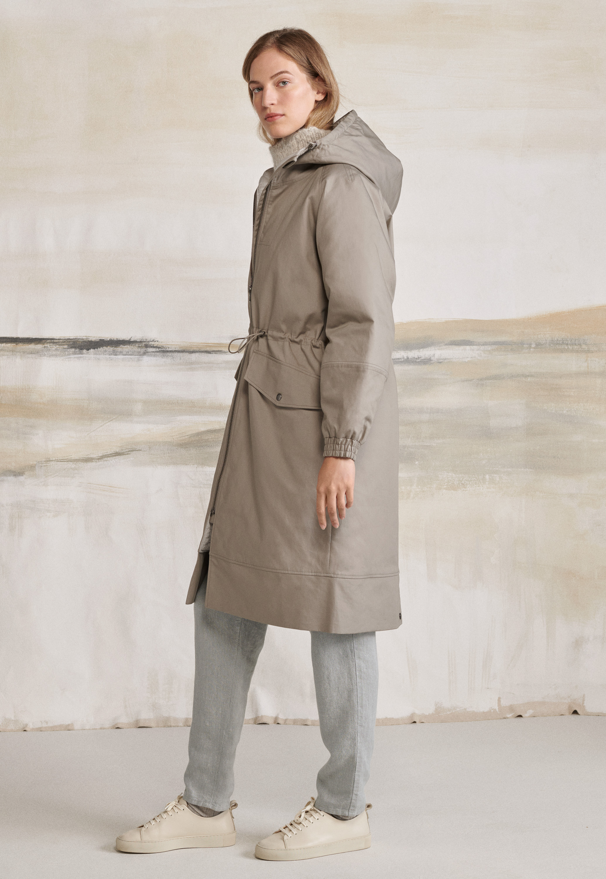 Poetry Hooded raglan sleeve coat