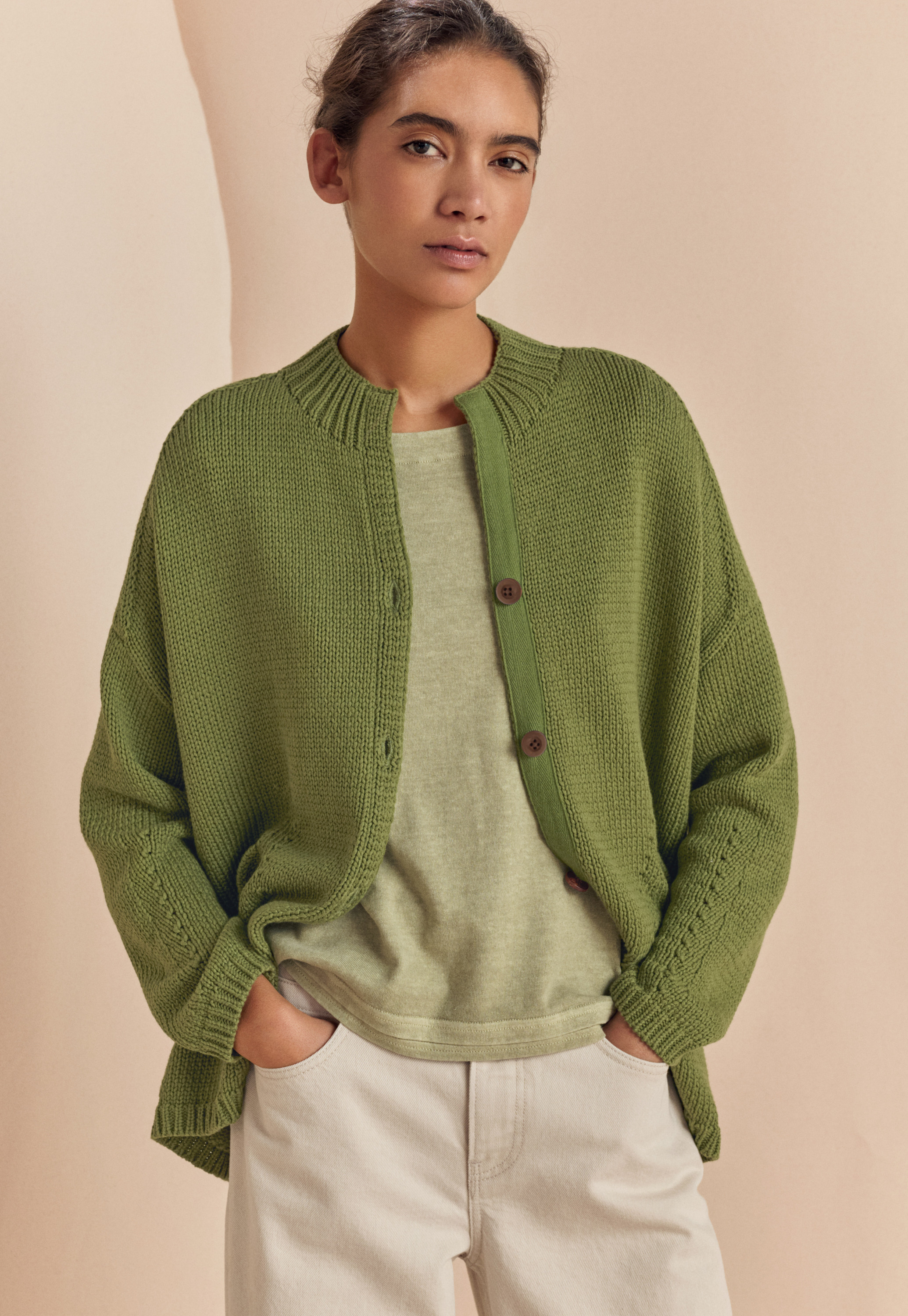 Poetry Chunky cotton-tape cardigan