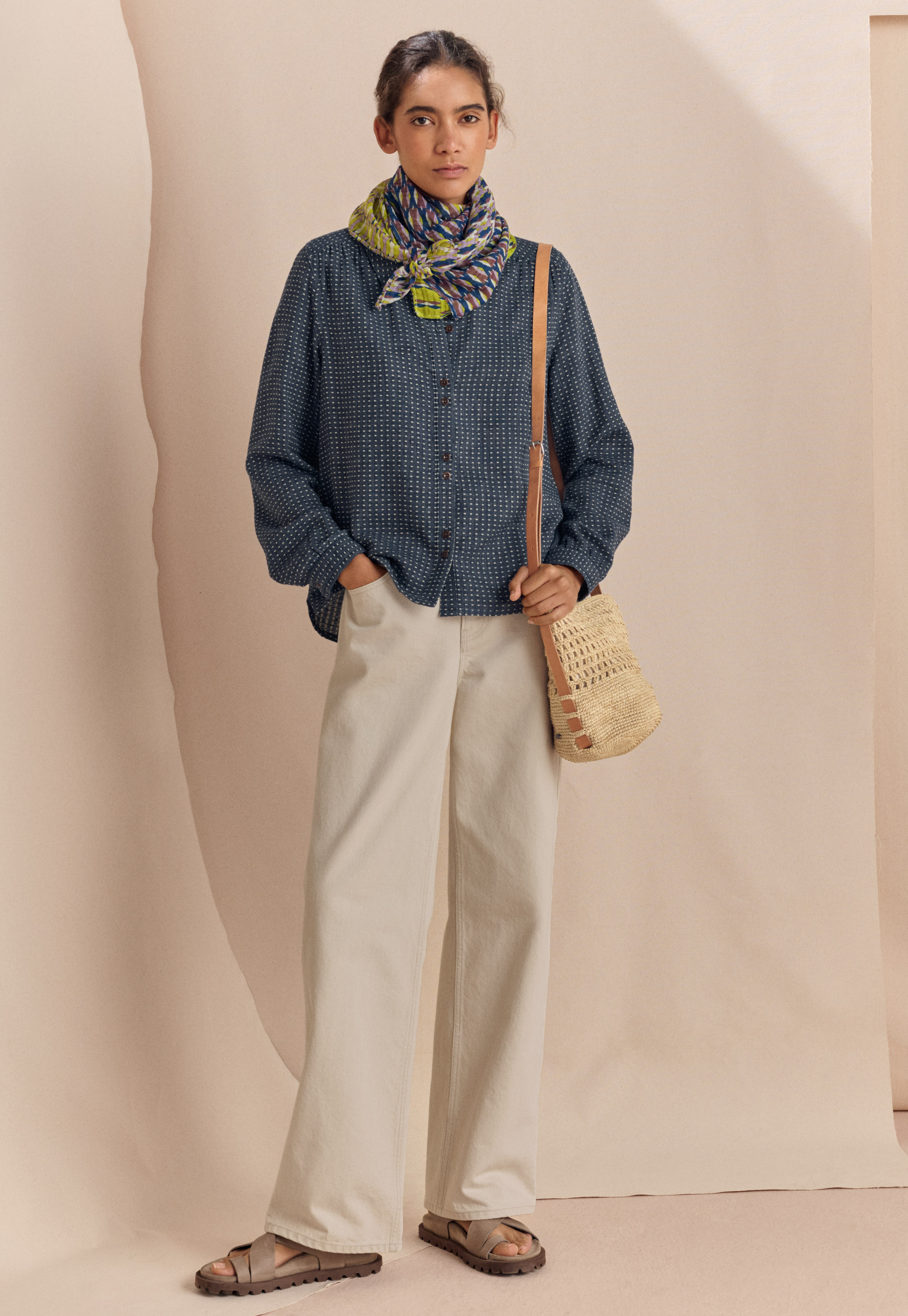 Poetry - Lime print square scarf