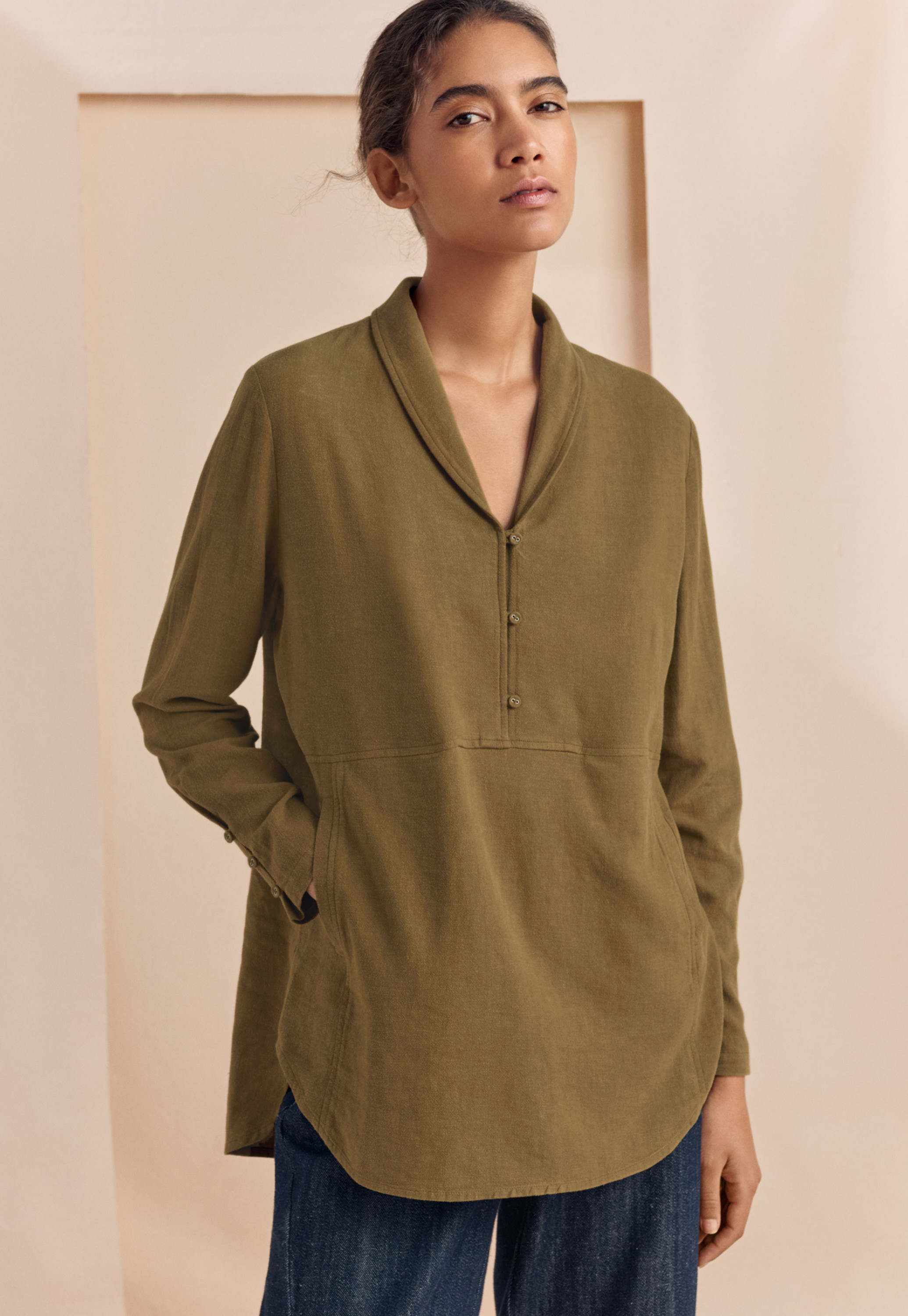 womens shawl collar shirt