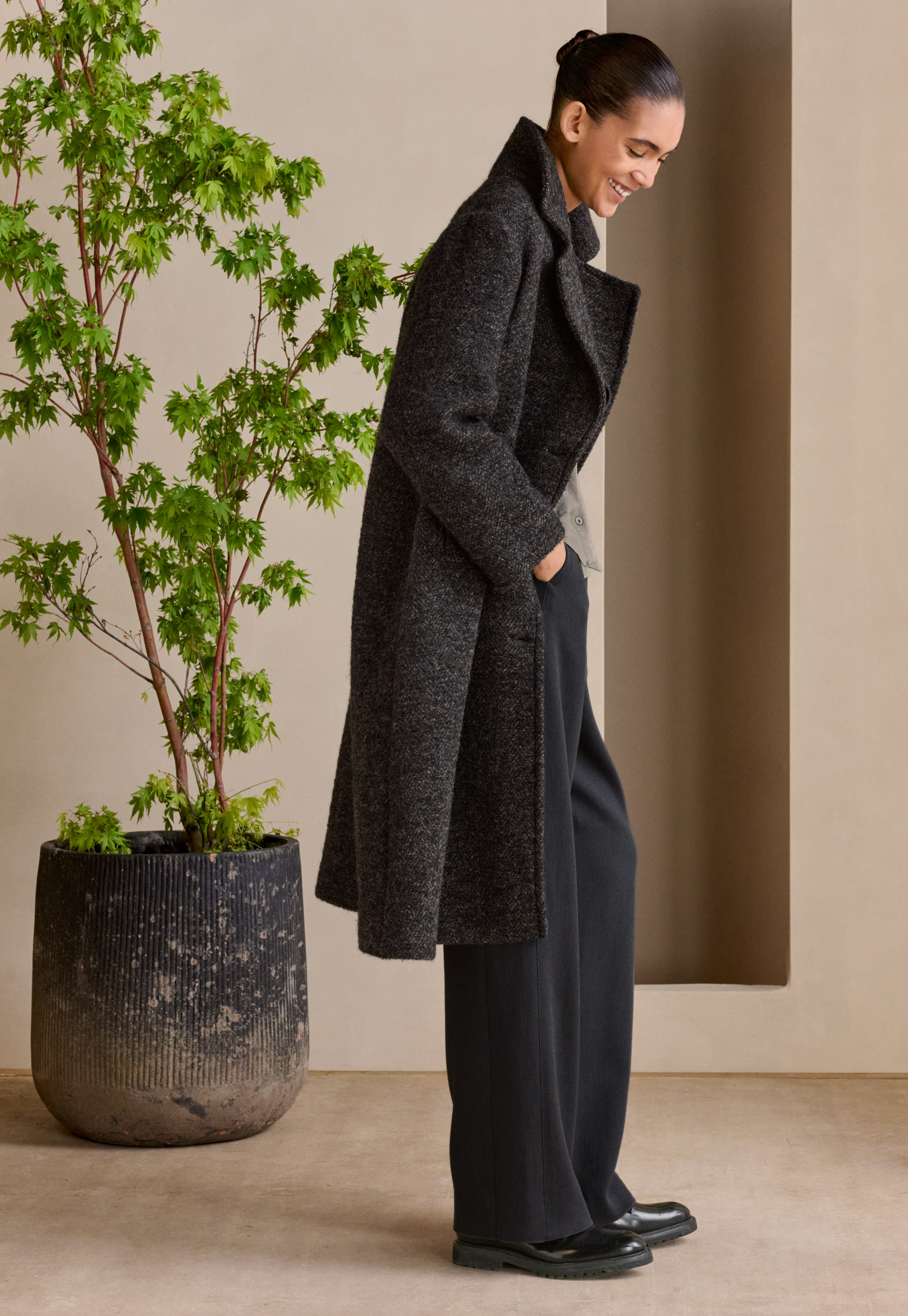 POETRY - Wool cotton & alpaca bouclé coat