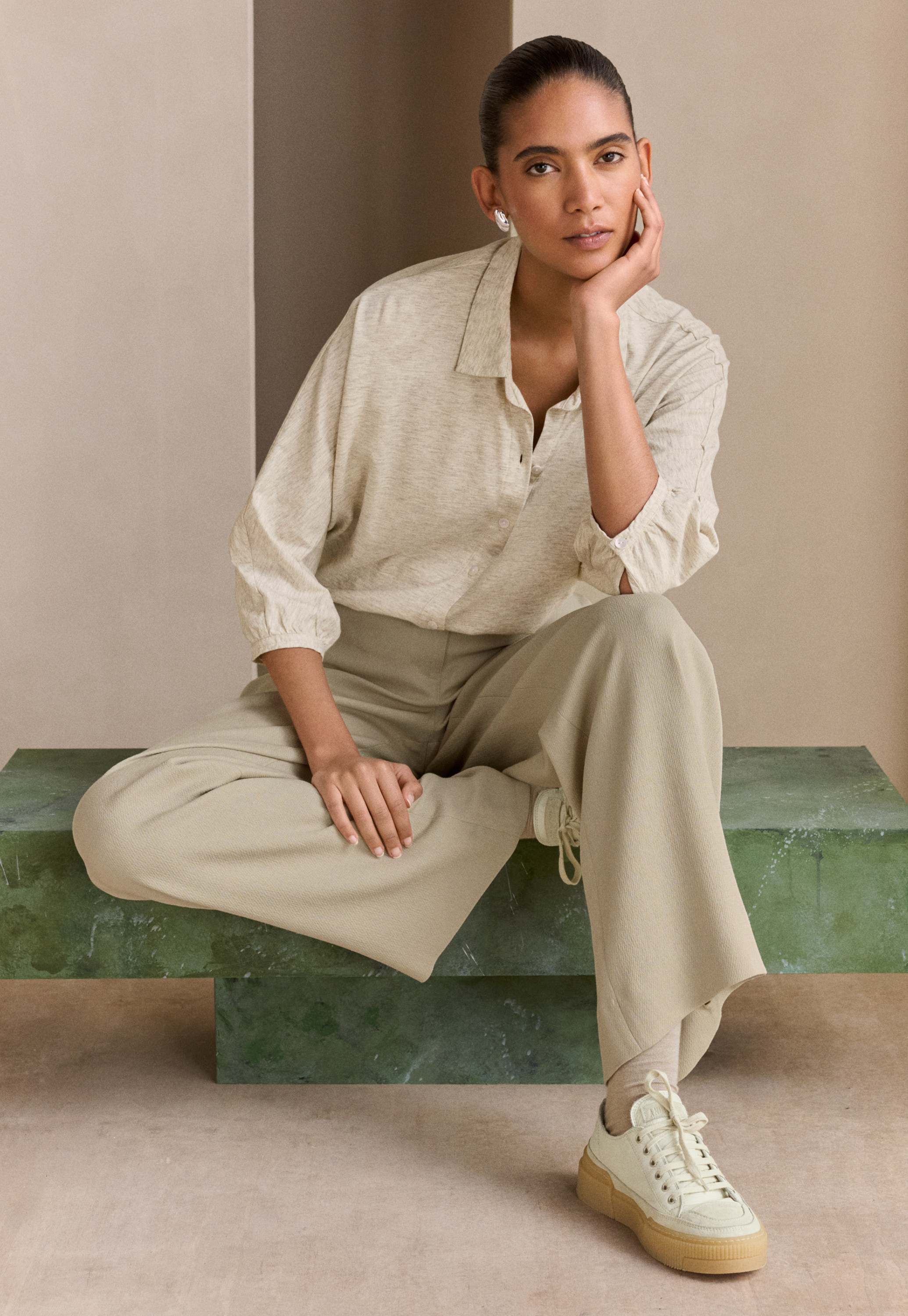 トップス argue organic cotton hemp border t beige ORGANIC COTTON HEMP BORDER T-SHIRTS/BEIGE | ARGUE