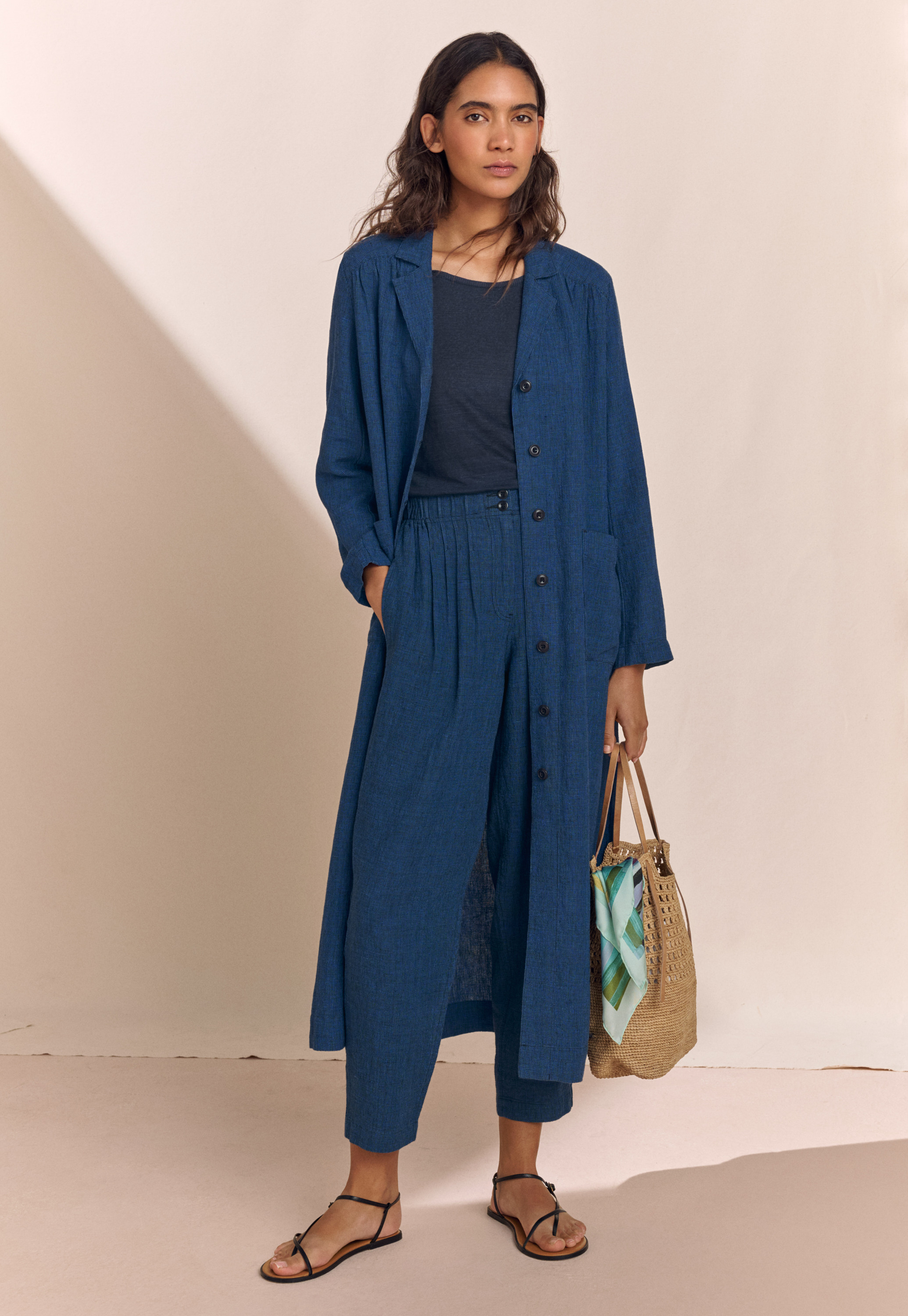 Poetry - High-twist linen tapered trousers Poetry - High-twist linen tapered trousers