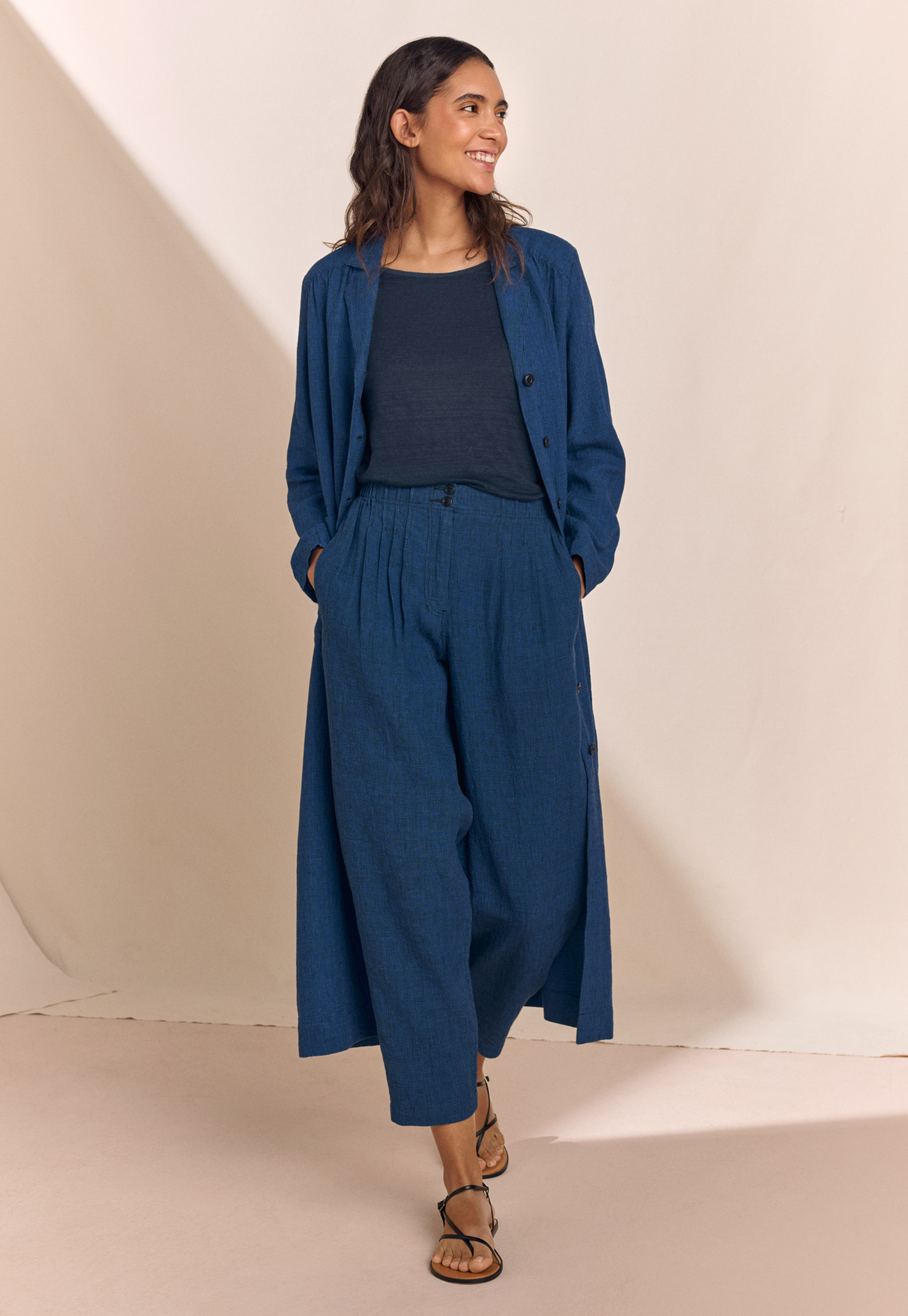 Poetry - High-twist linen tapered trousers