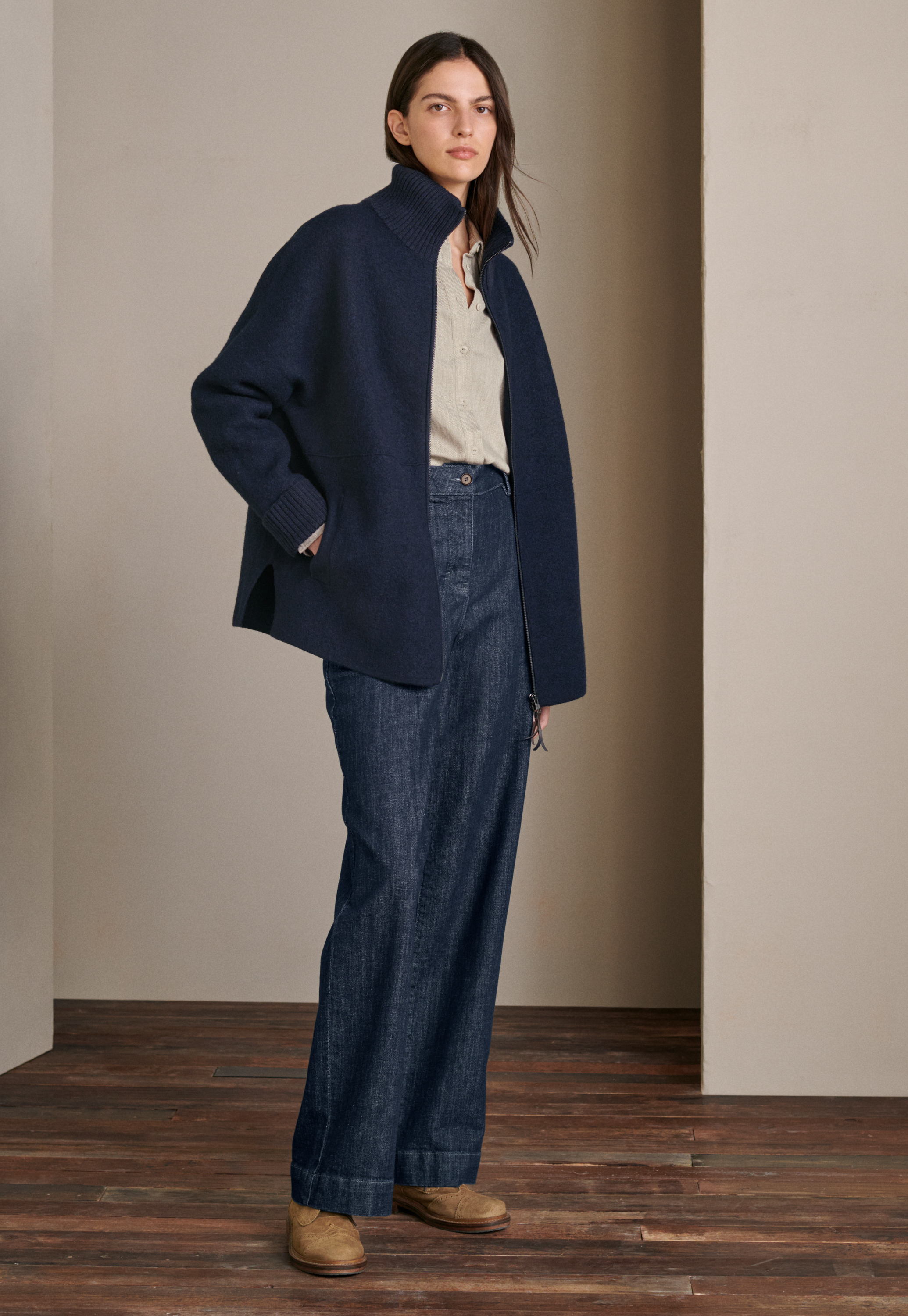 Wool zipper jacket discount