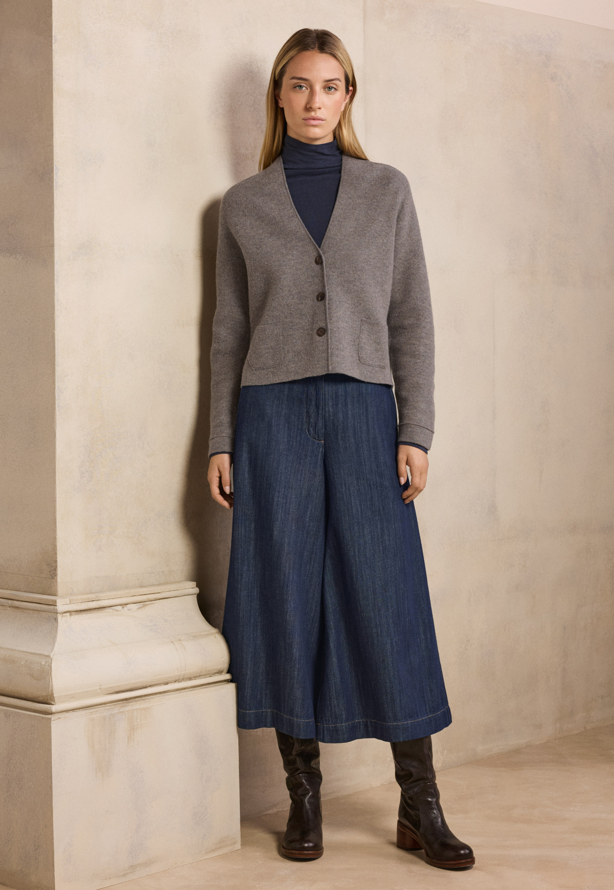 POETRY - Boiled wool short knitted jacket