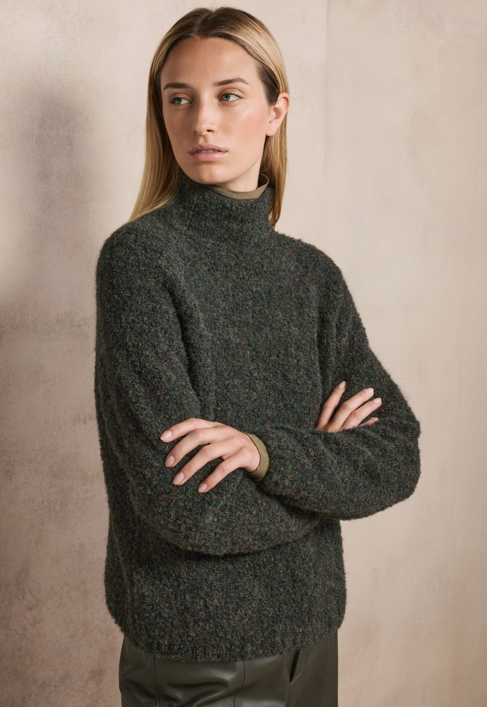 POETRY - Alpaca bouclé funnel-neck sweater