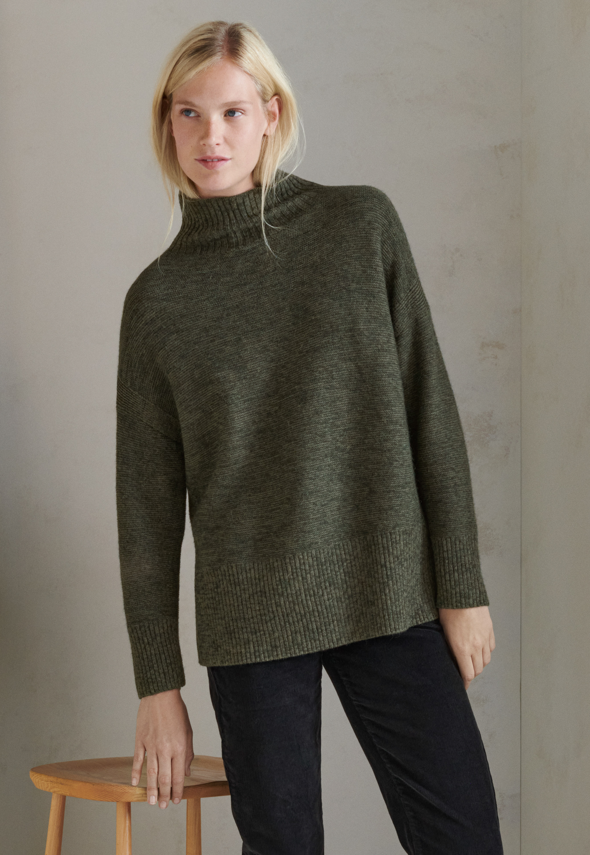 Reverse-stitch alpaca \u0026 cotton sweater