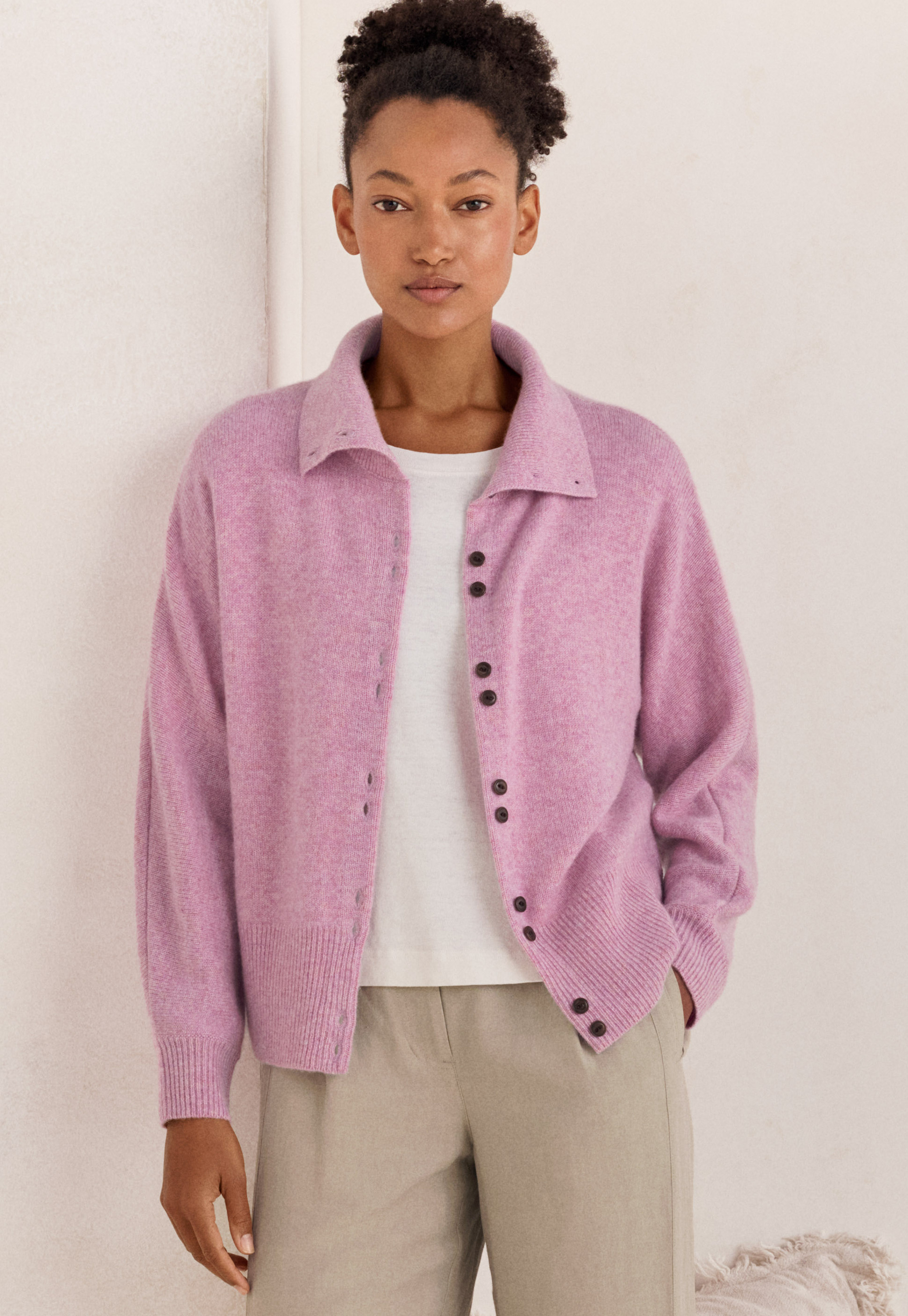 Poetry - Cashmere funnel-neck cardigan