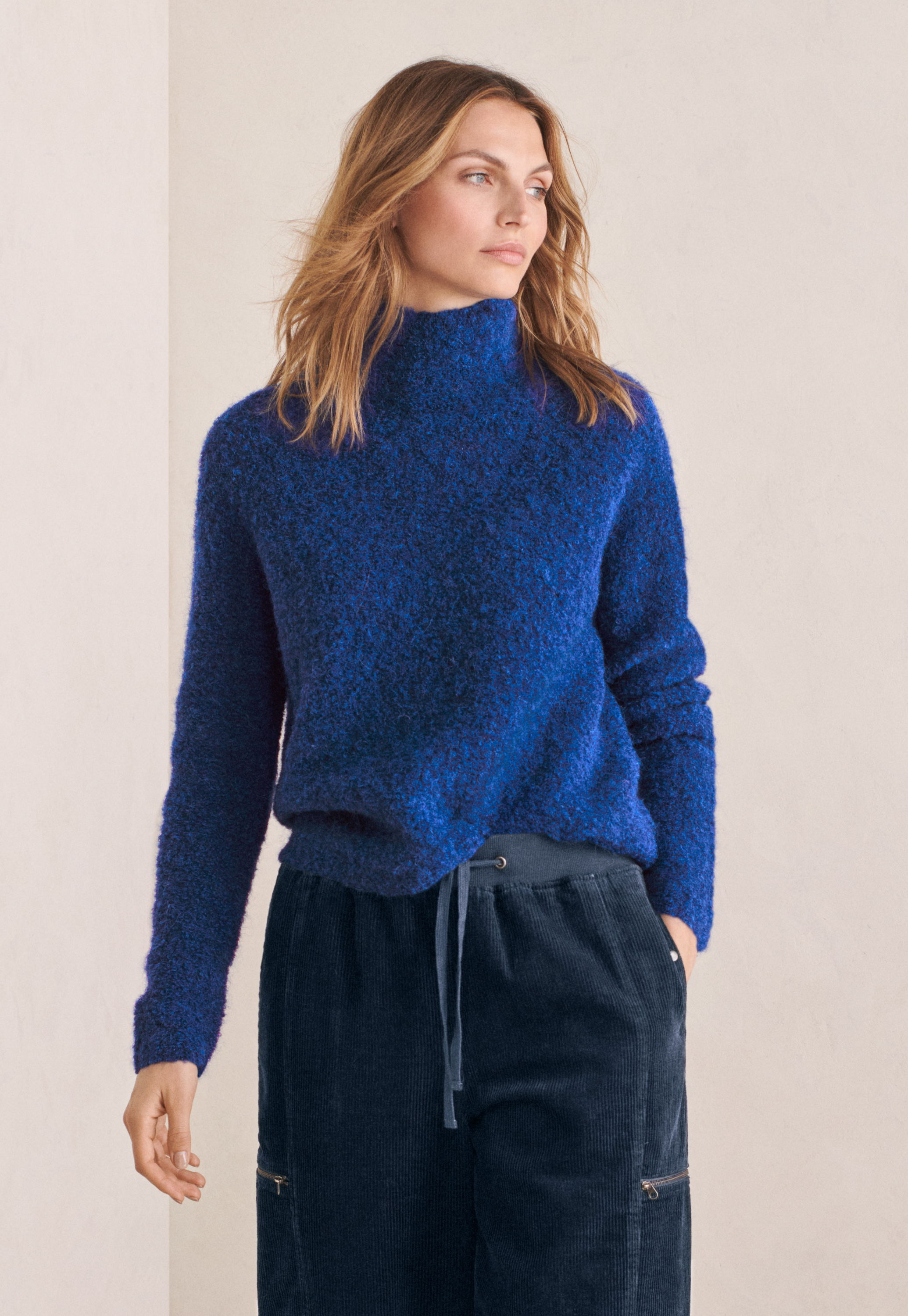 boucle high neck shirt