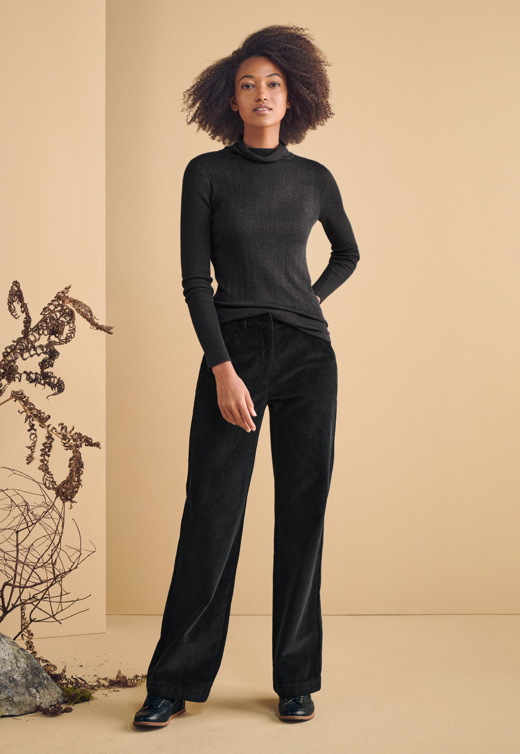wide leg cord trousers womens