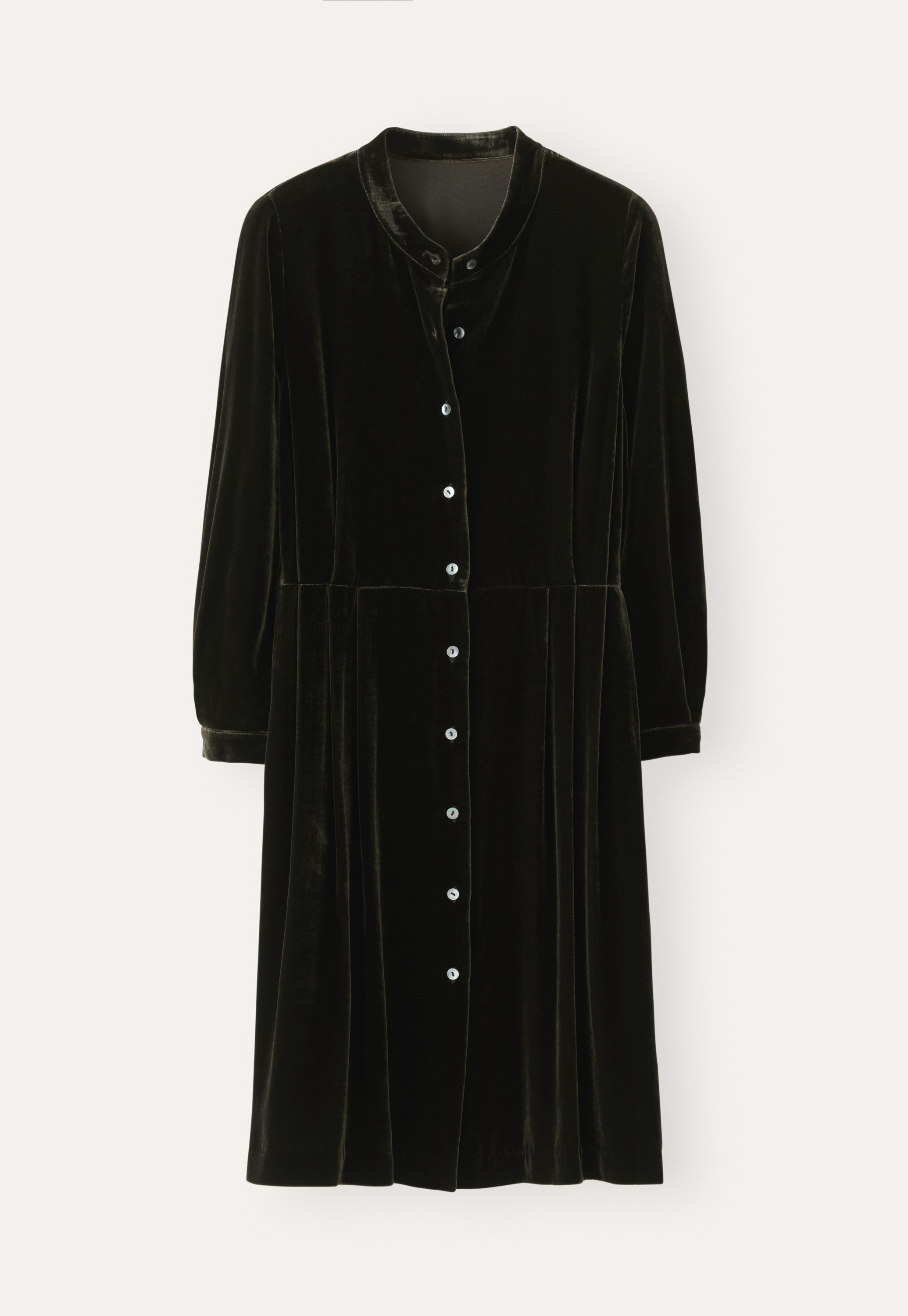 Poetry Silk velvet pleat waist dress
