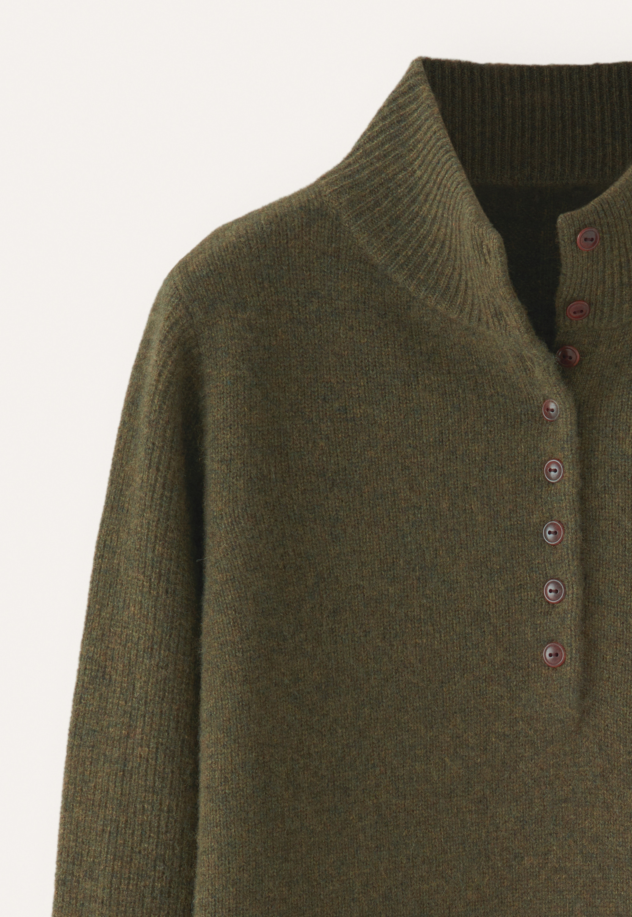 Y's Roll-hem Design Cotton Button Knit