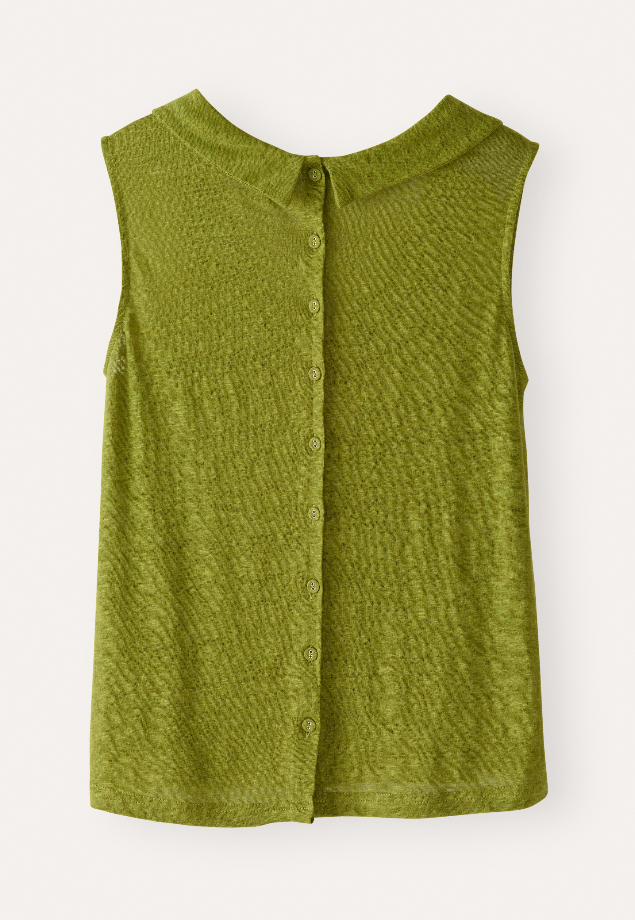 Poetry - Linen folded-collar sleeveless top