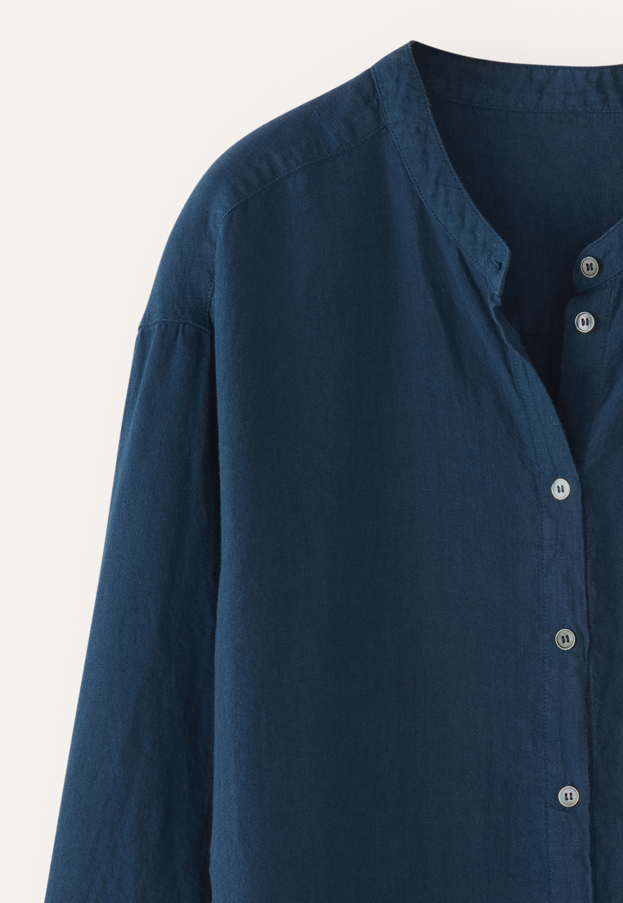 Poetry - Long linen side-button shirt