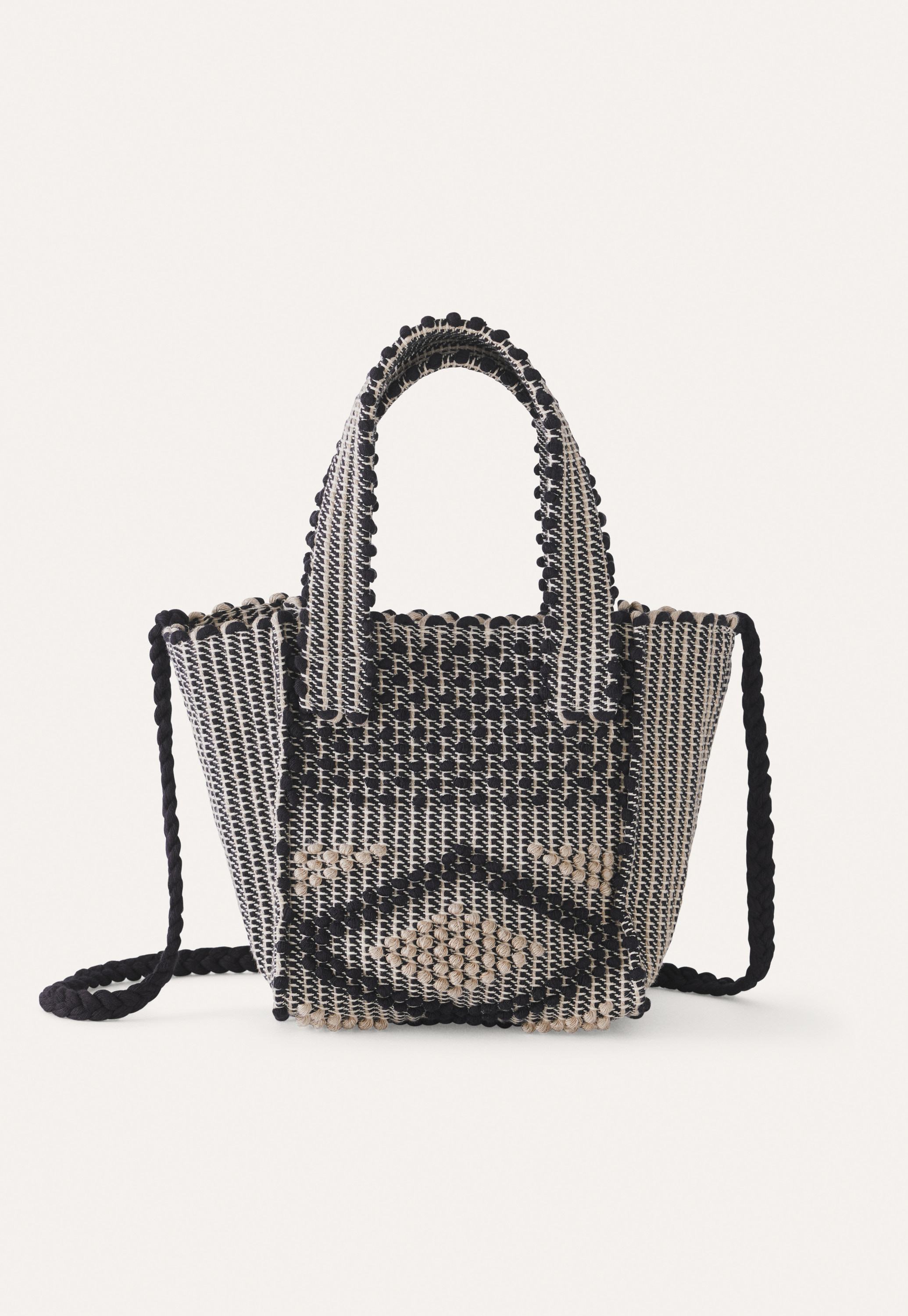 Poetry - Cotton & linen knotted bag