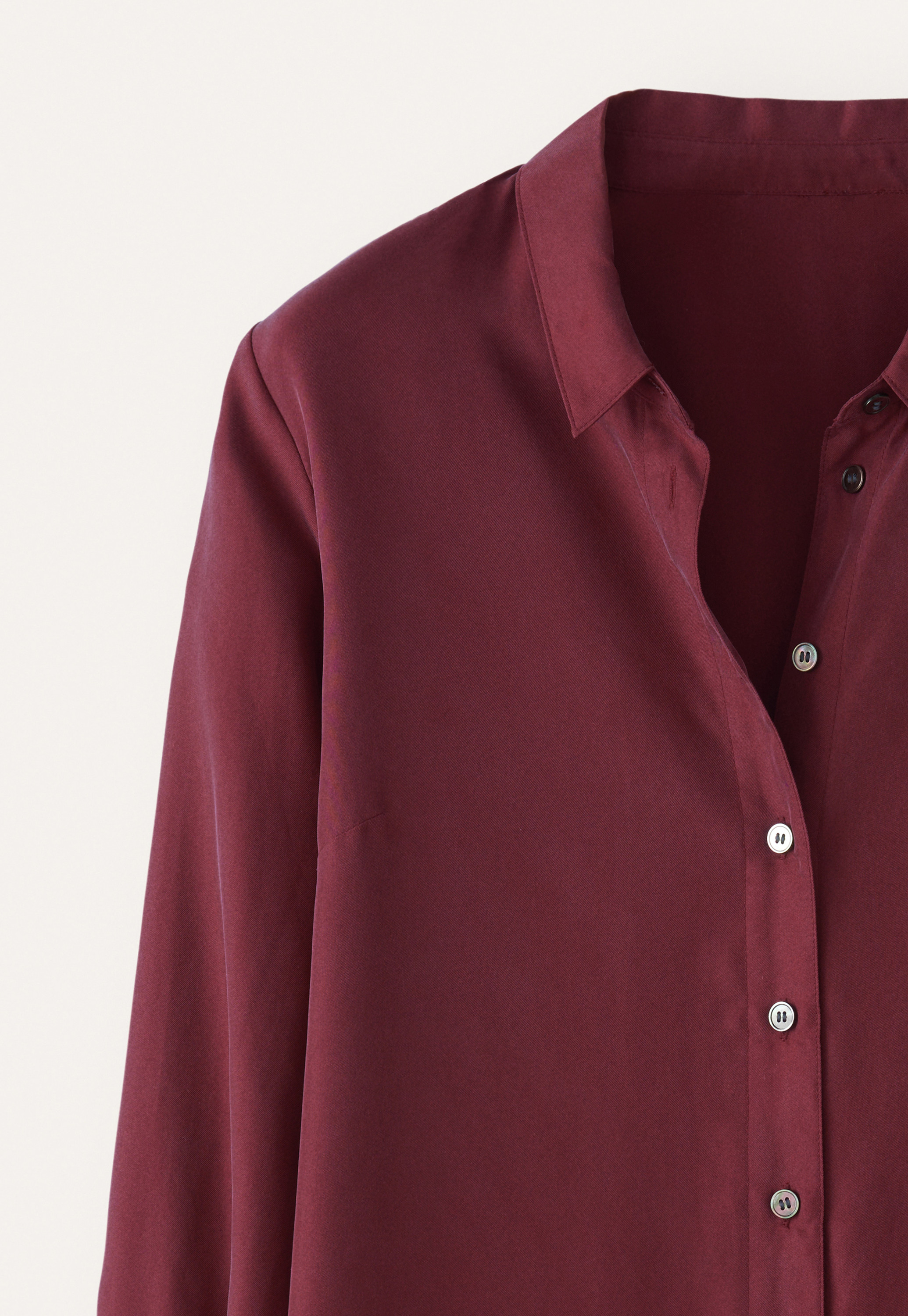 POETRY - Silk deep side-split shirt