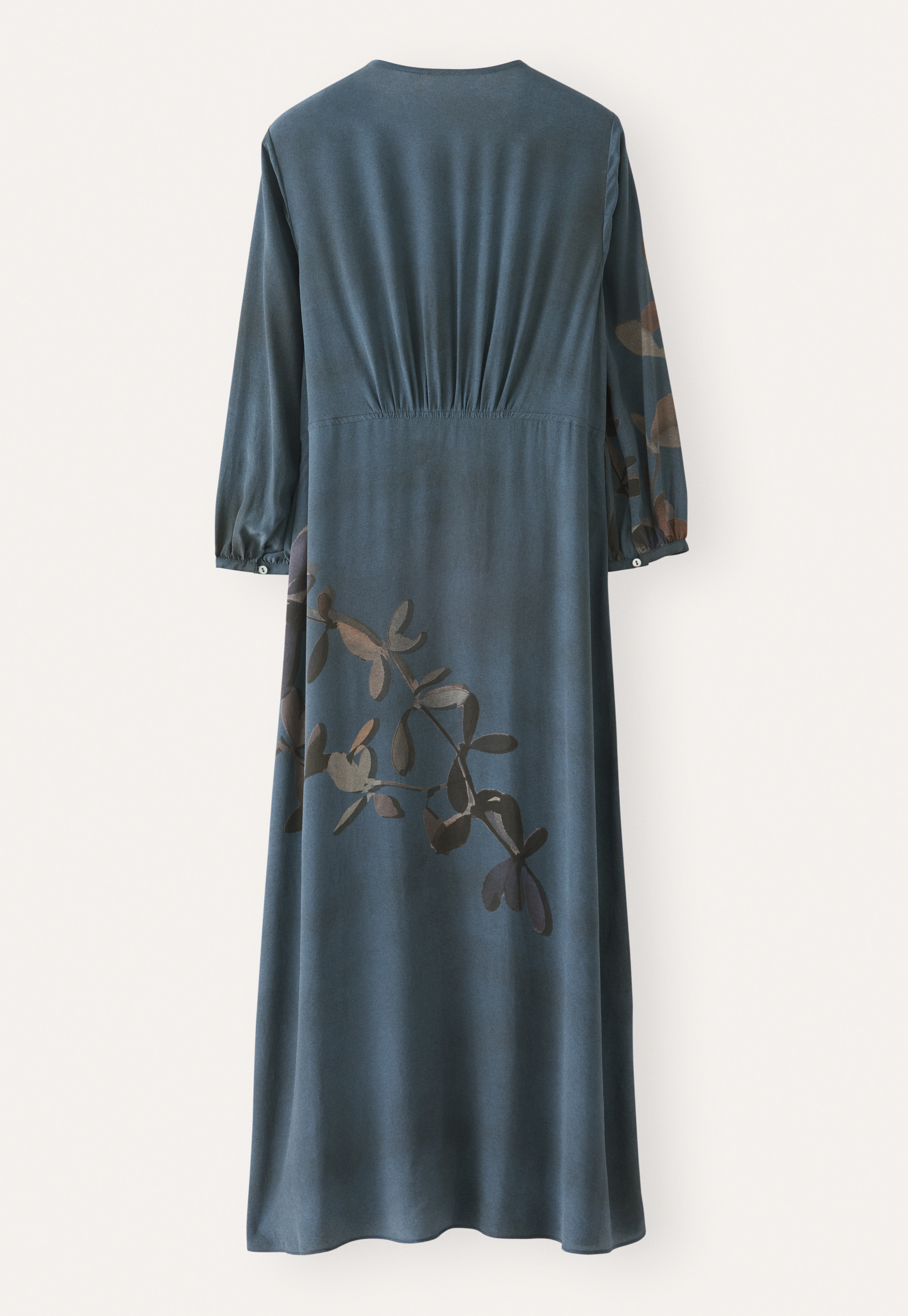 Printed silk button-through dress
