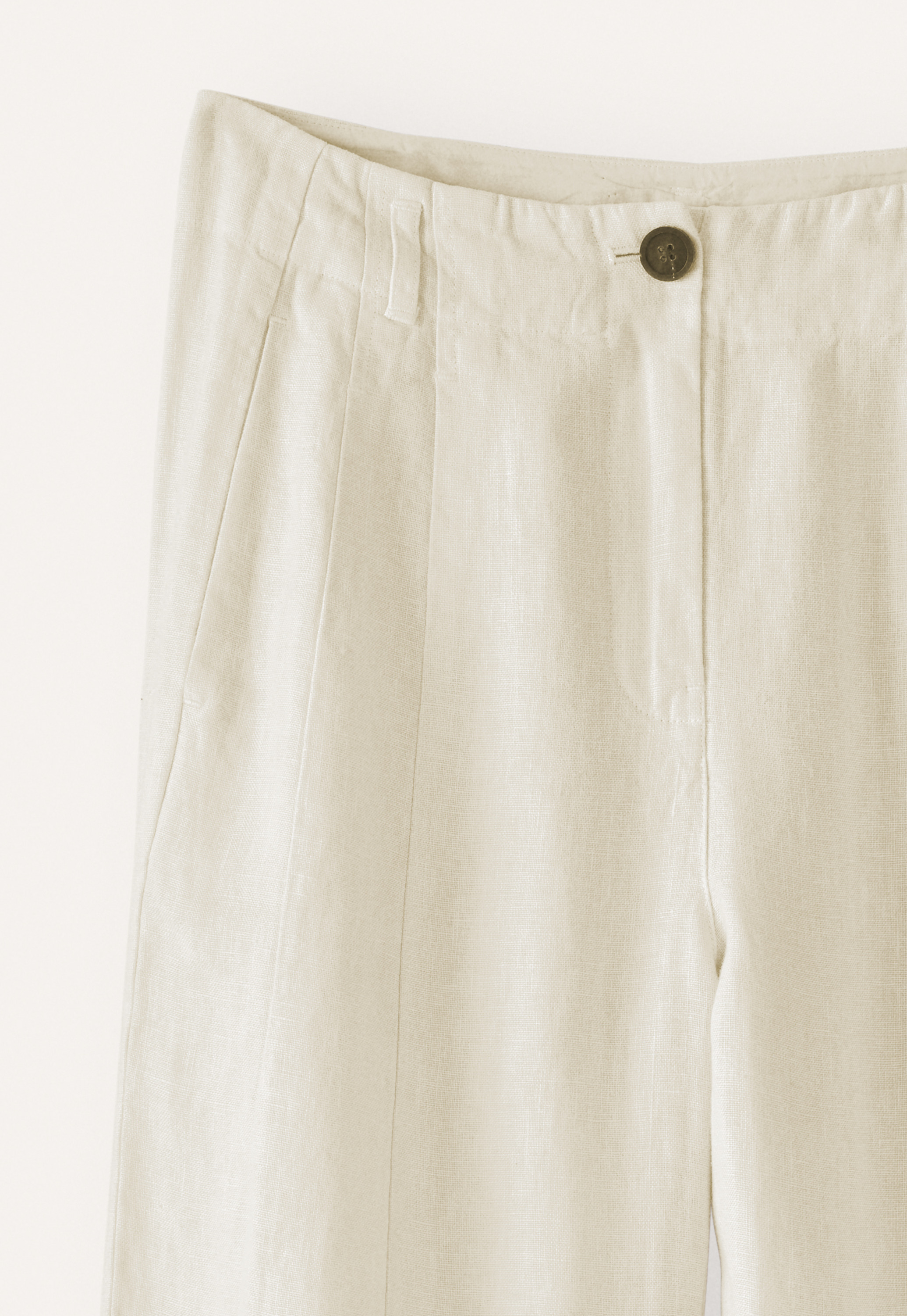 POETRY - Heavy linen dart-detail trousers