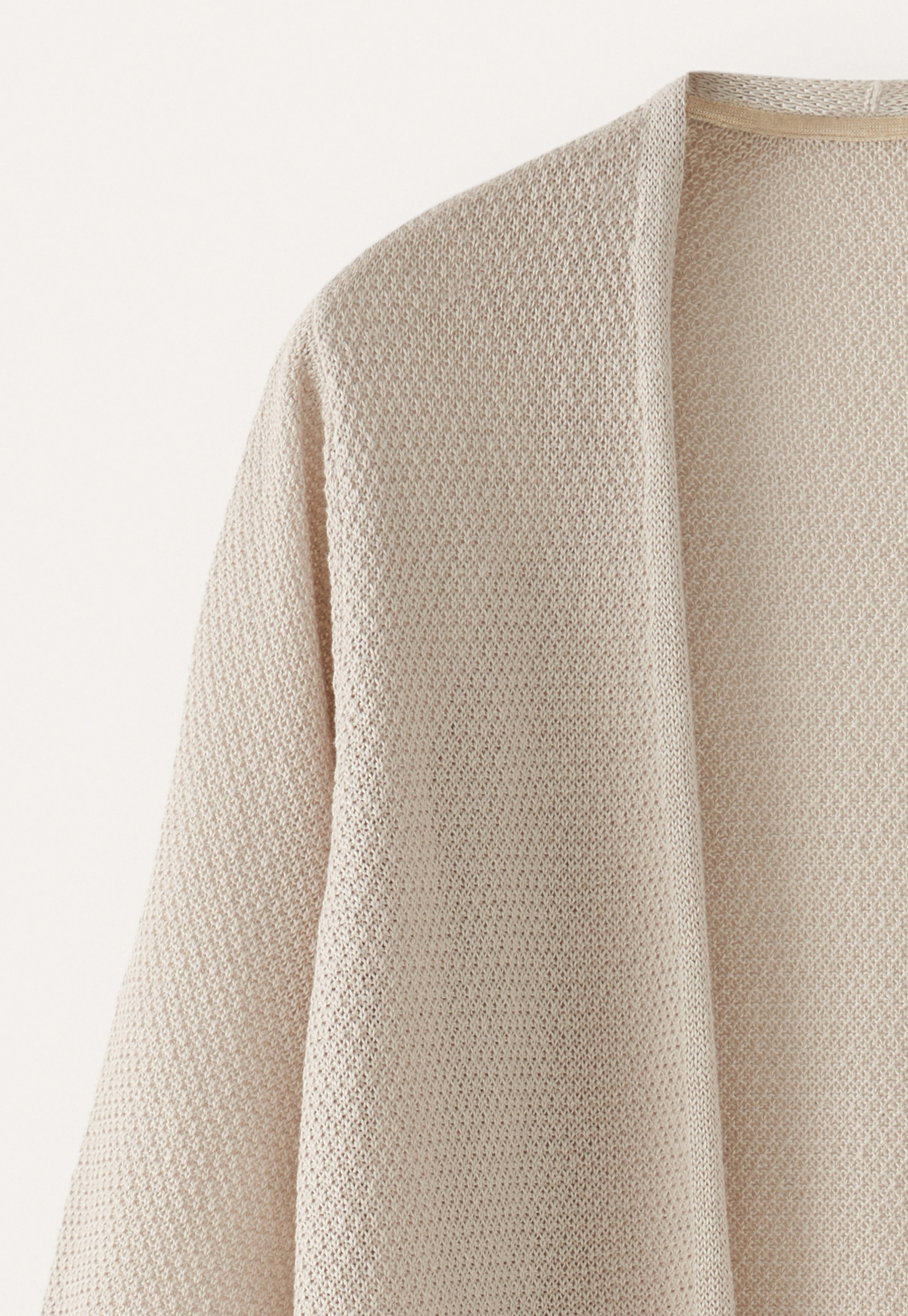 POETRY - Moss-stitch linen edge-to-edge cardigan