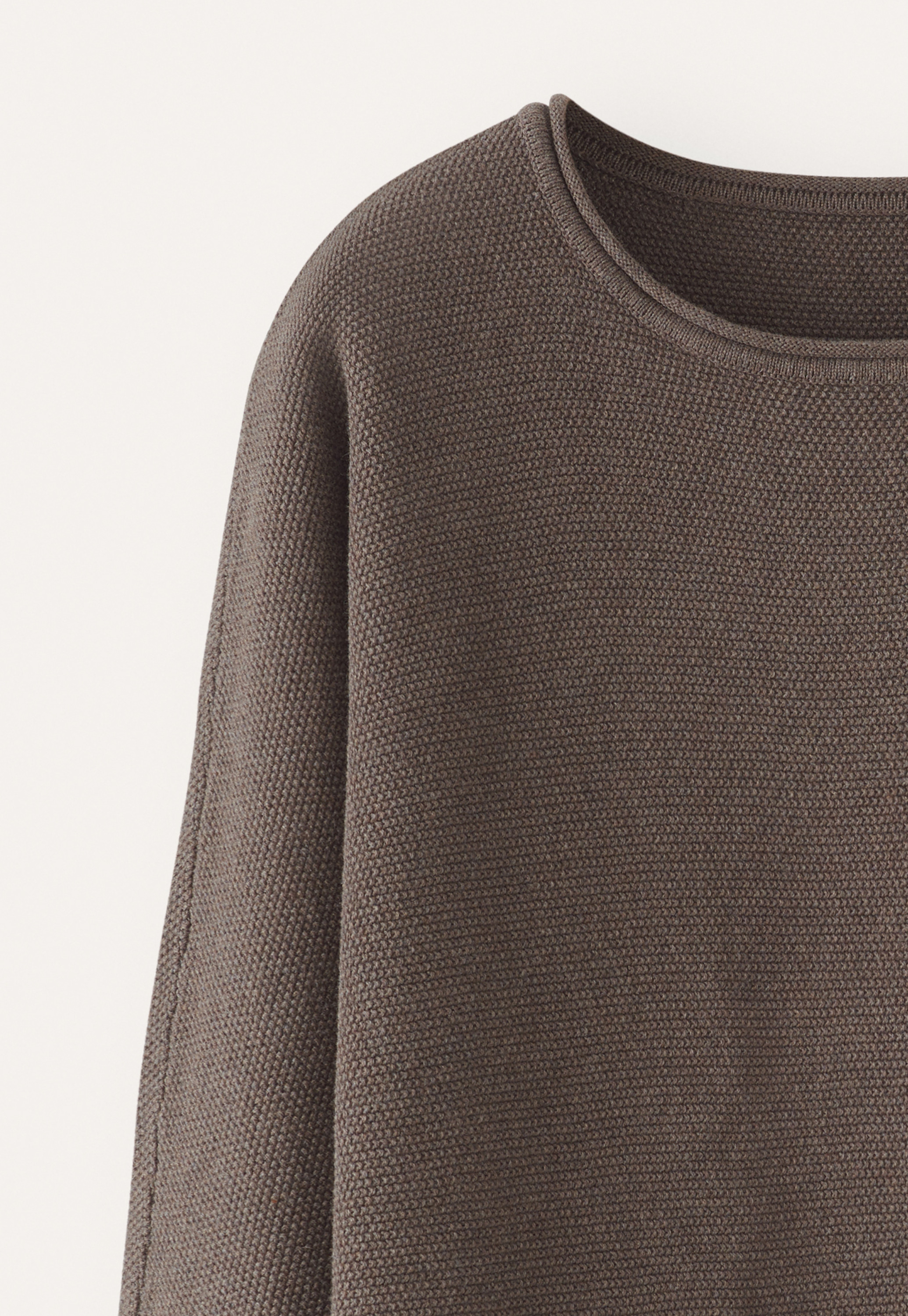 POETRY - Moss-stitch dolman cotton sweater