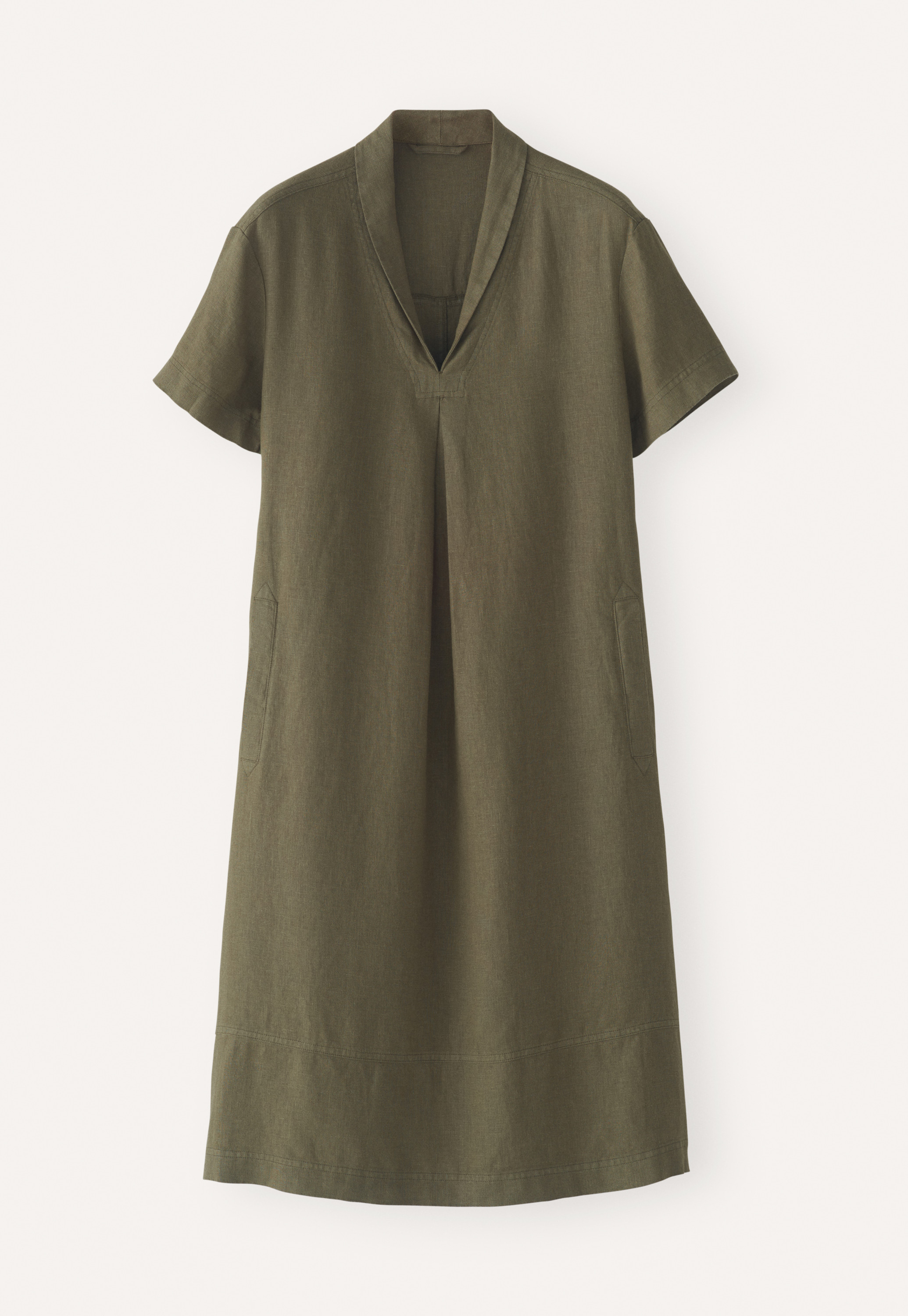 CHICLINE[チックライン] Smulders shawl collar dress Linen Maxi Wrap Dress, Long Shawl Collar Linen Dress, Boho
