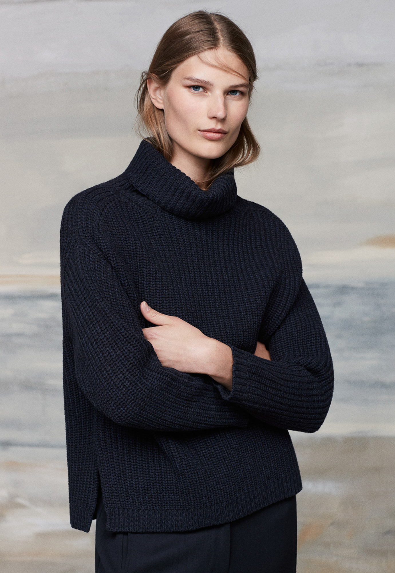 Poetry - Roll-neck cotton and wool sweater