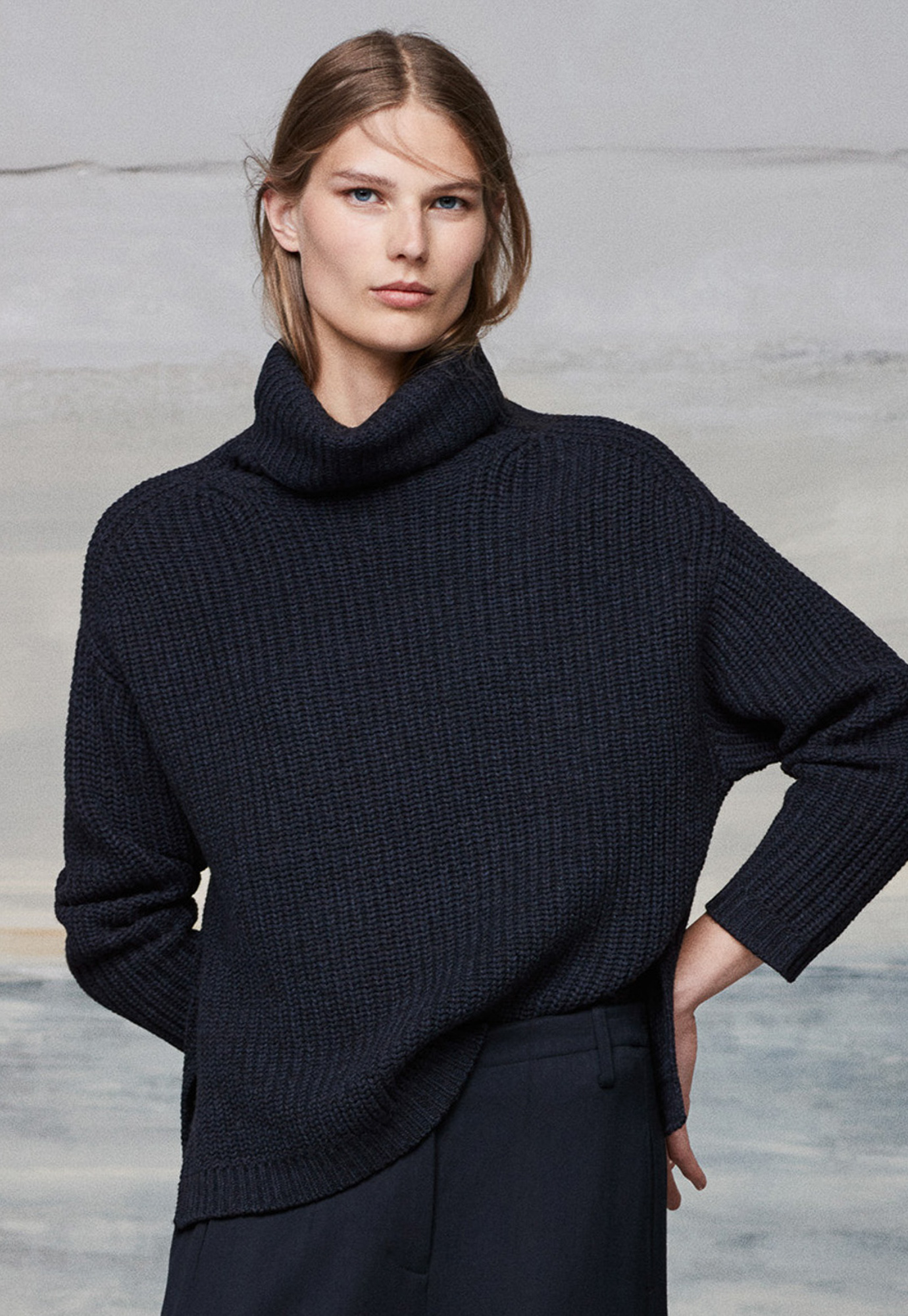 Poetry - Roll-neck cotton and wool sweater