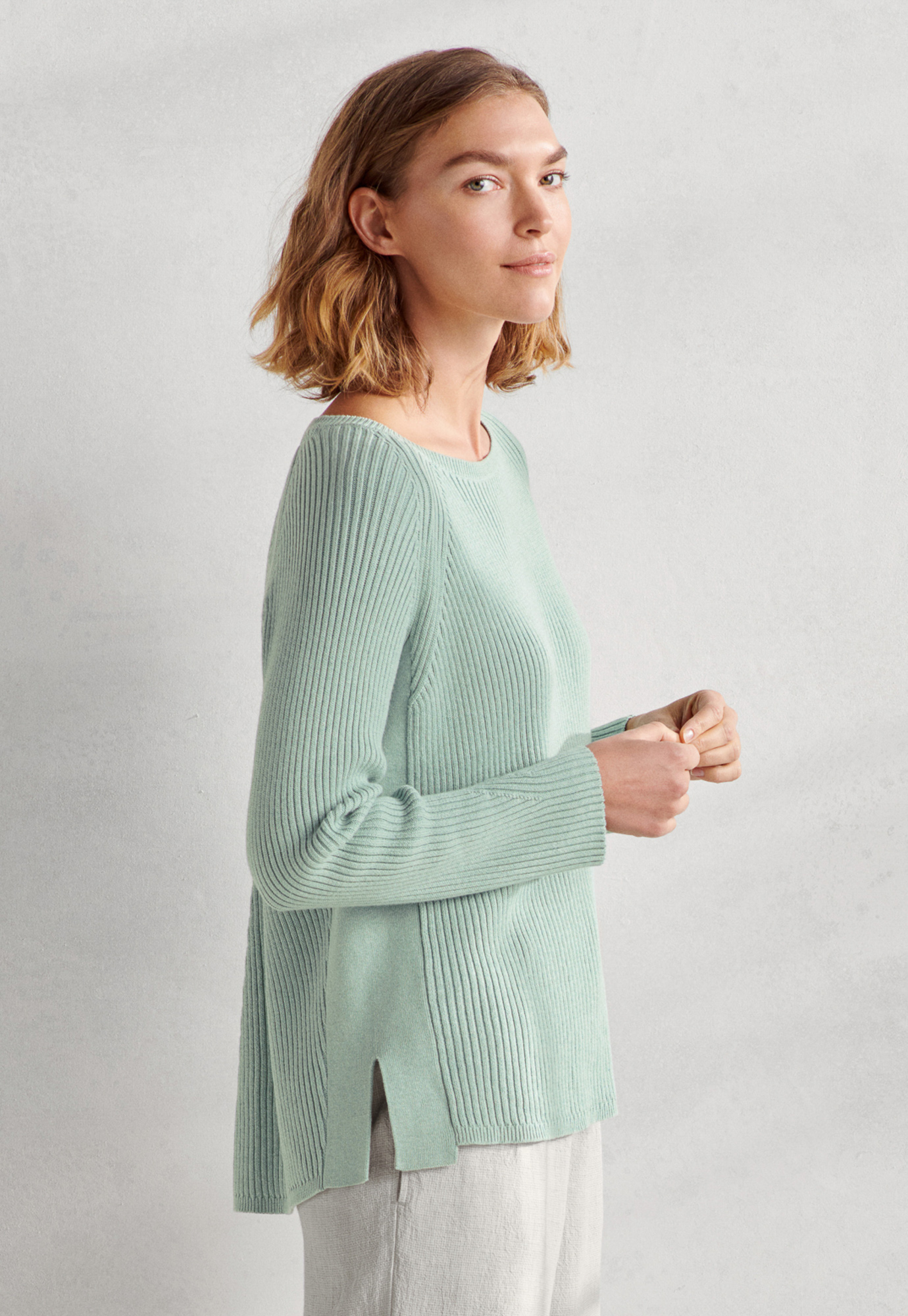 Ribbed cotton sweater Clearance