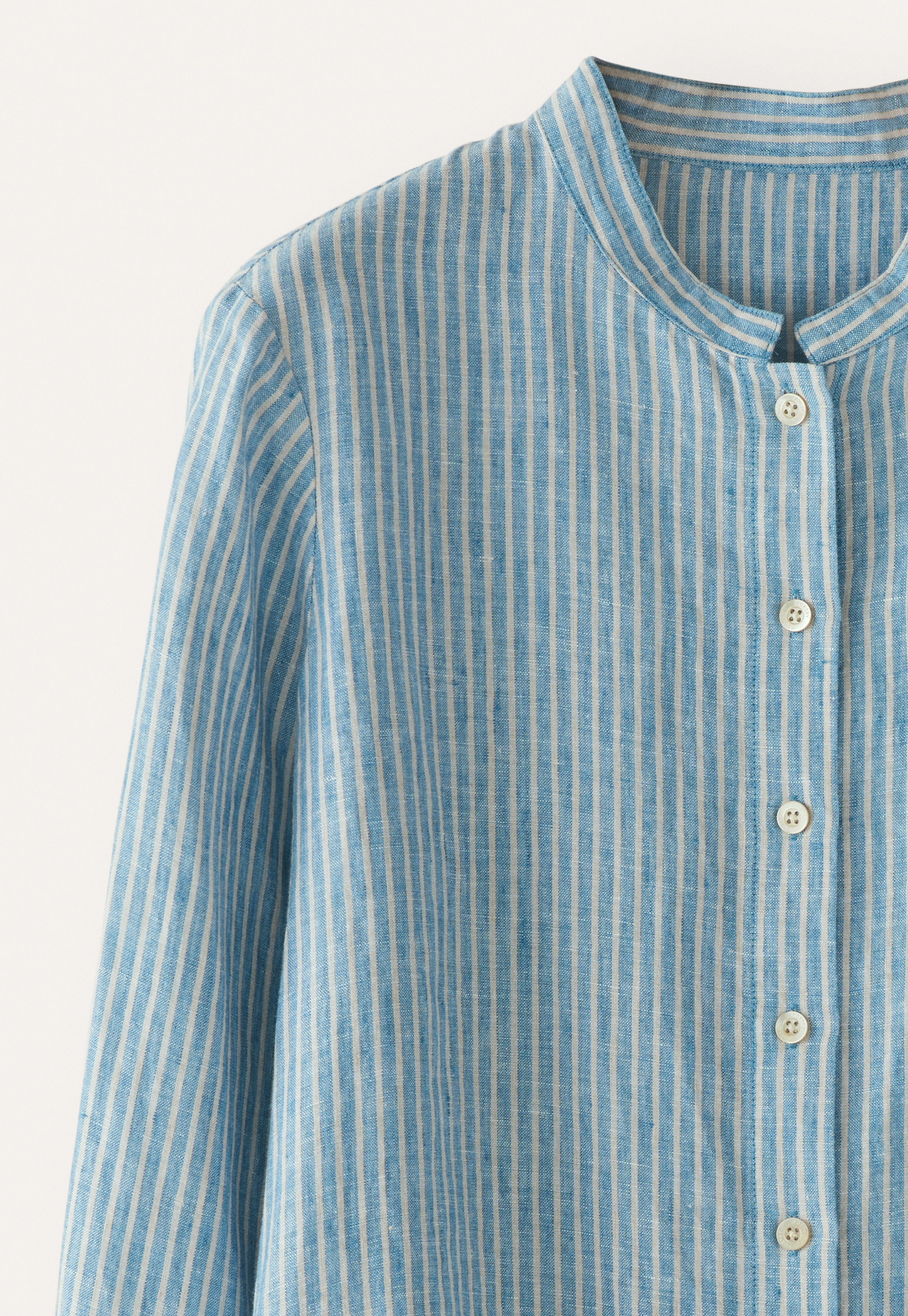 POETRY - Striped linen shirt with peplum