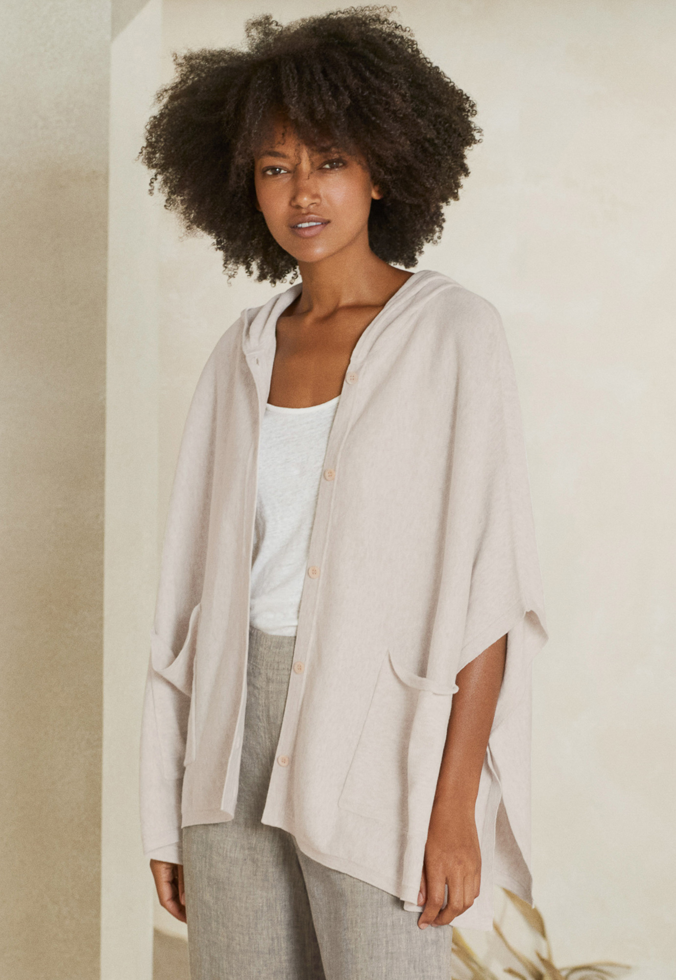 Hooded cotton cardigan Clearance