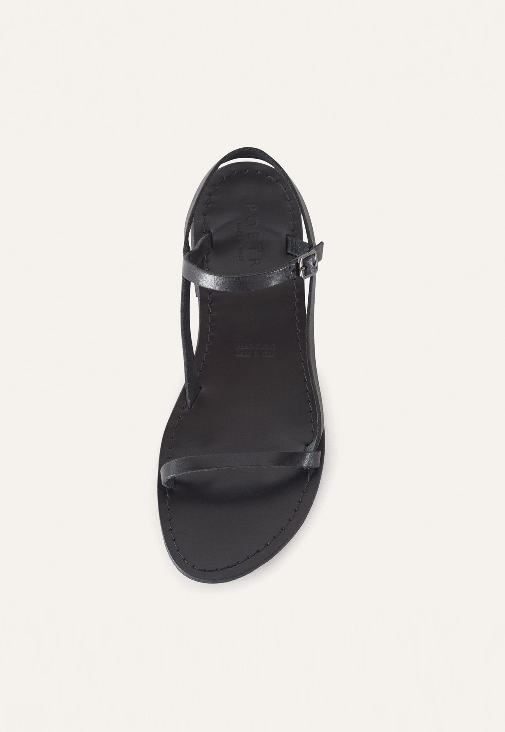 black leather sandals
