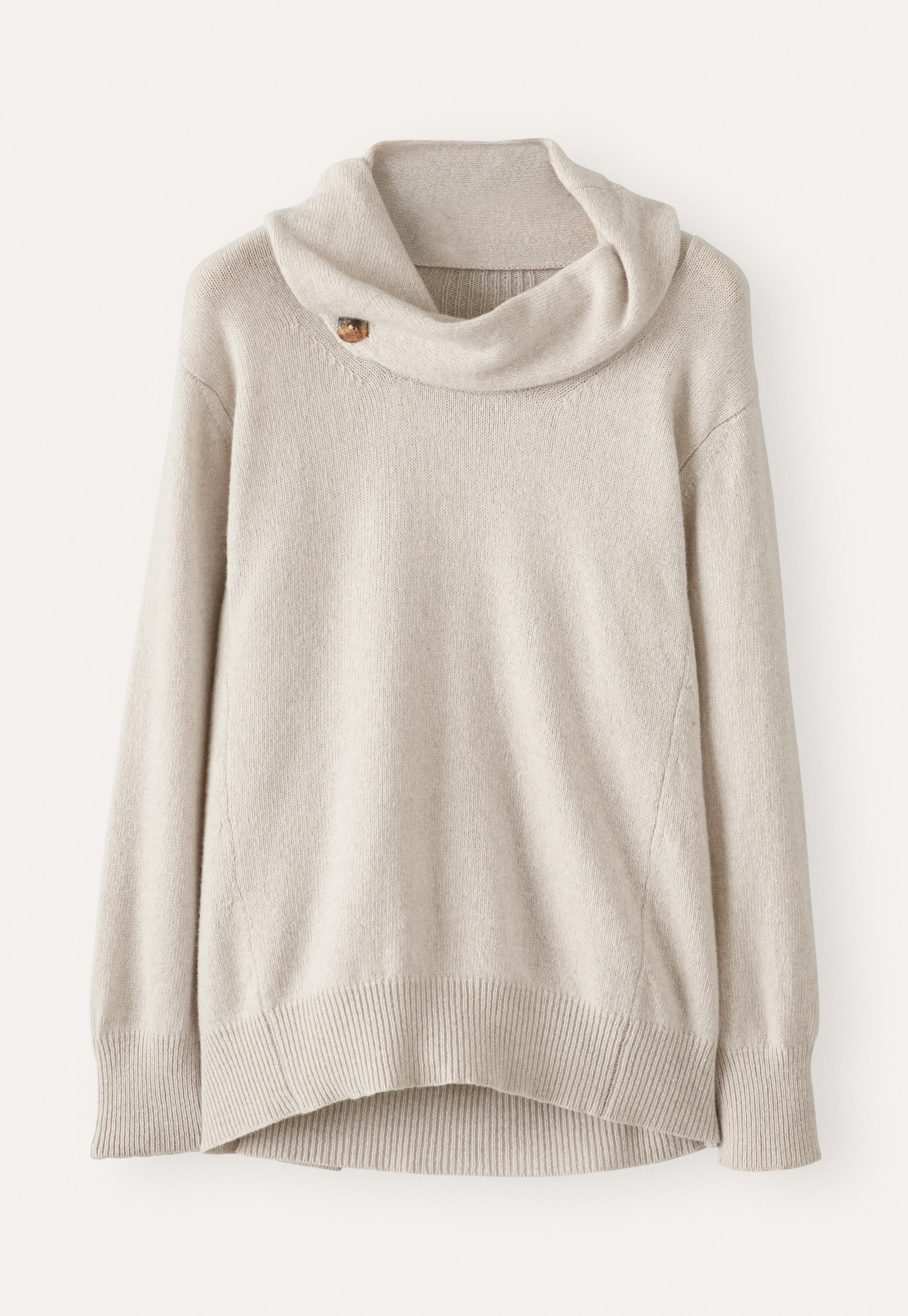 Cowl-neck recycled cashmere sweater