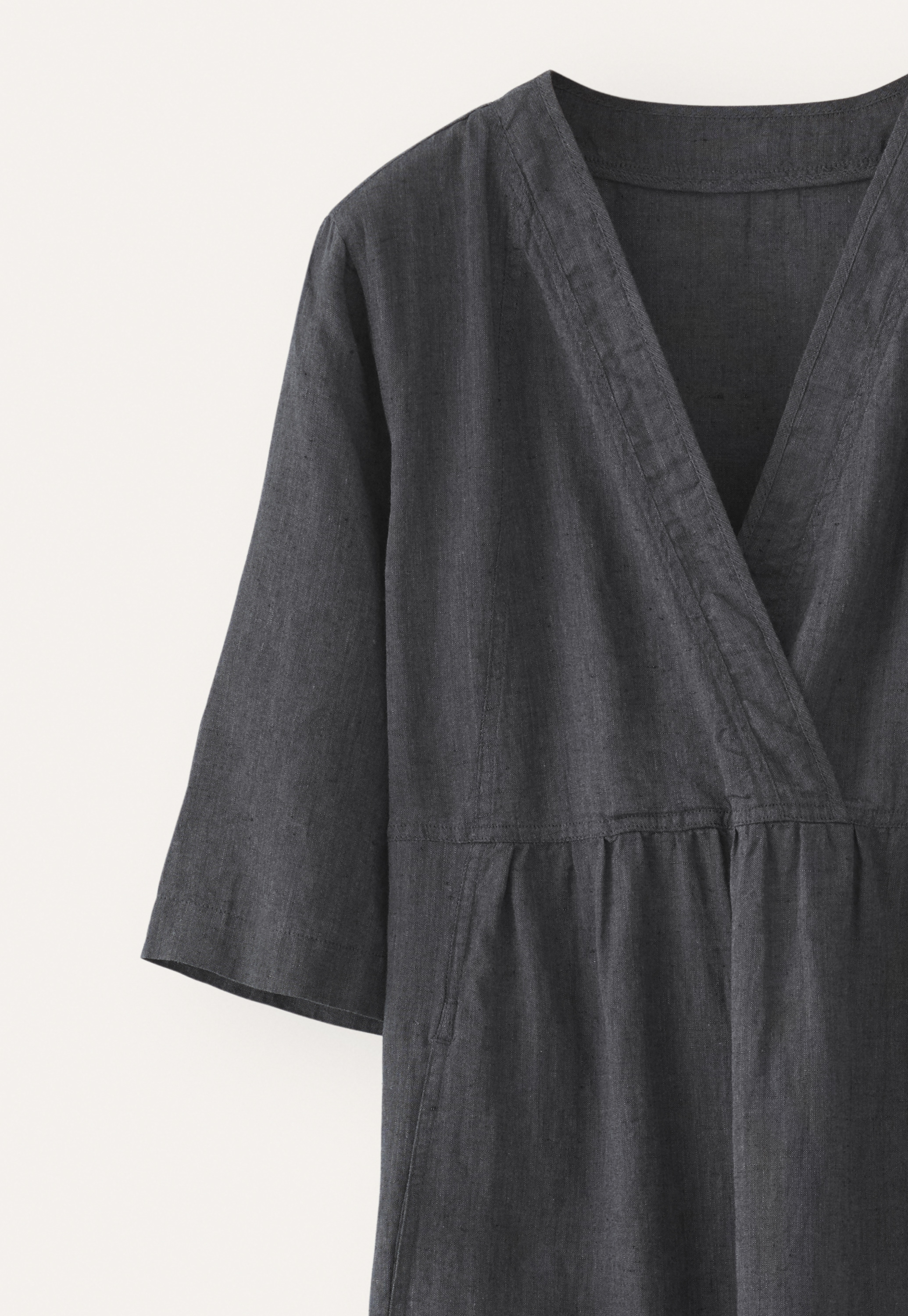 v neck linen dress