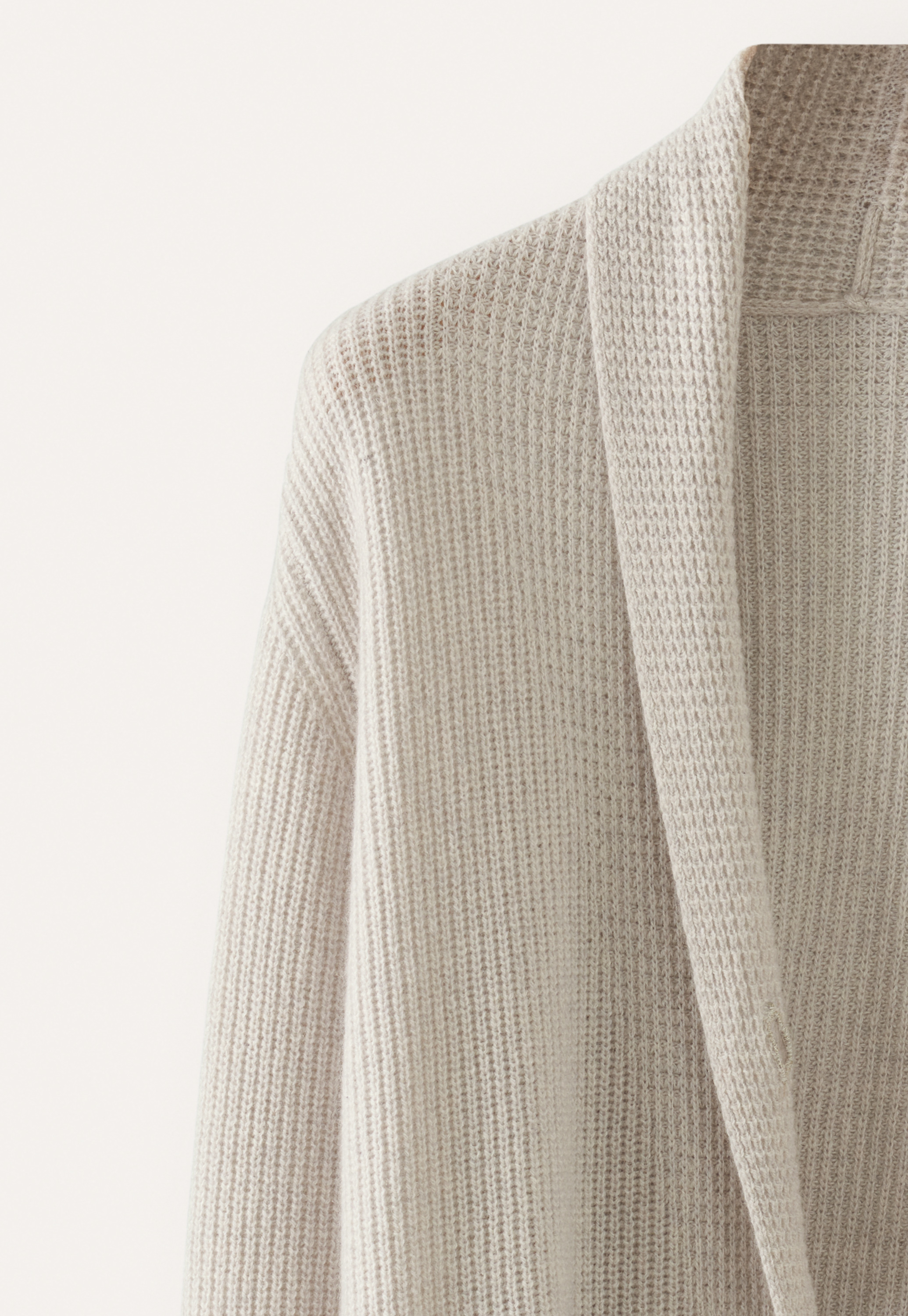 Recycled cashmere shawl-collar cardigan
