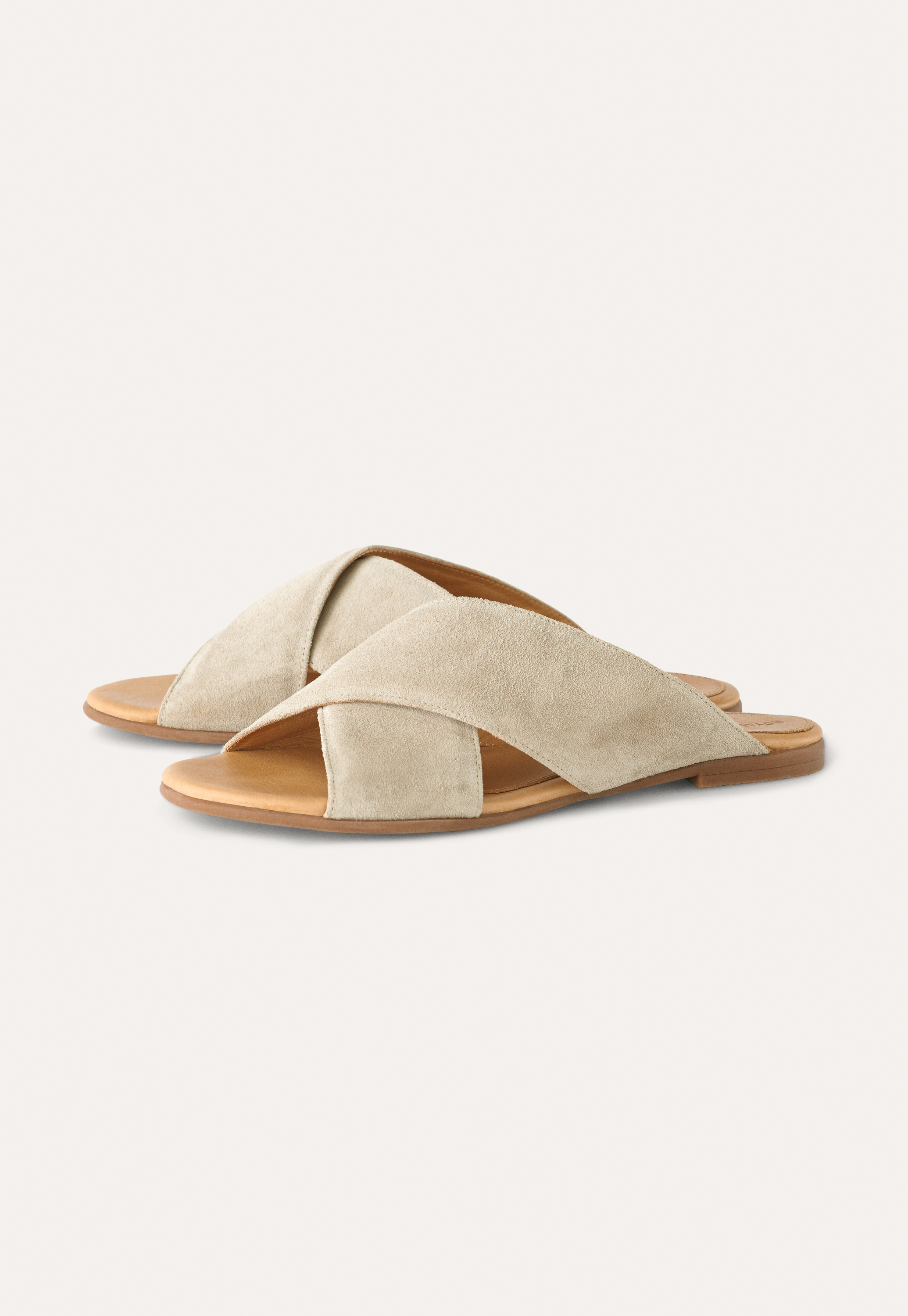 tan cross sandals