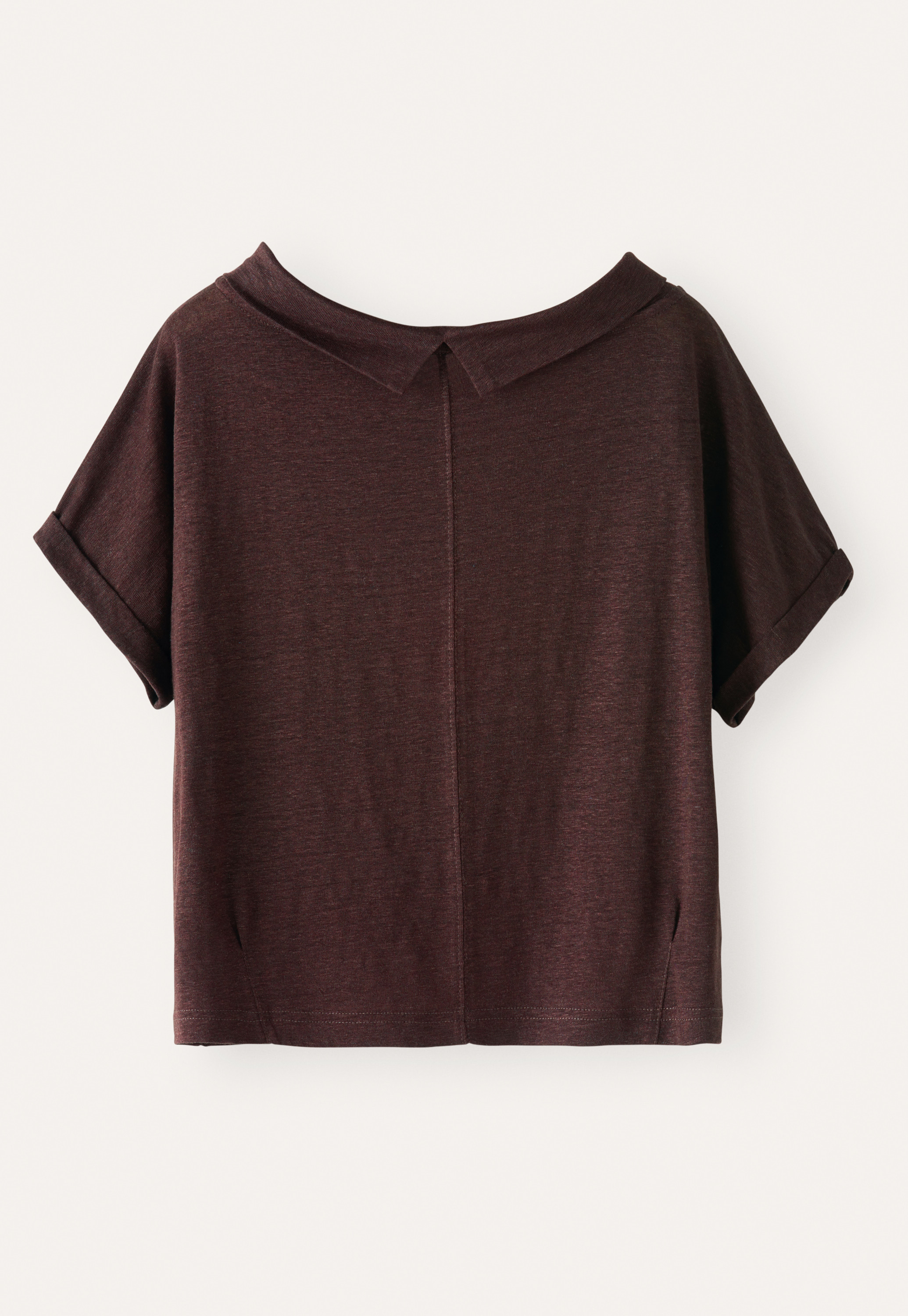 Poetry - Linen jersey turned-over neck top