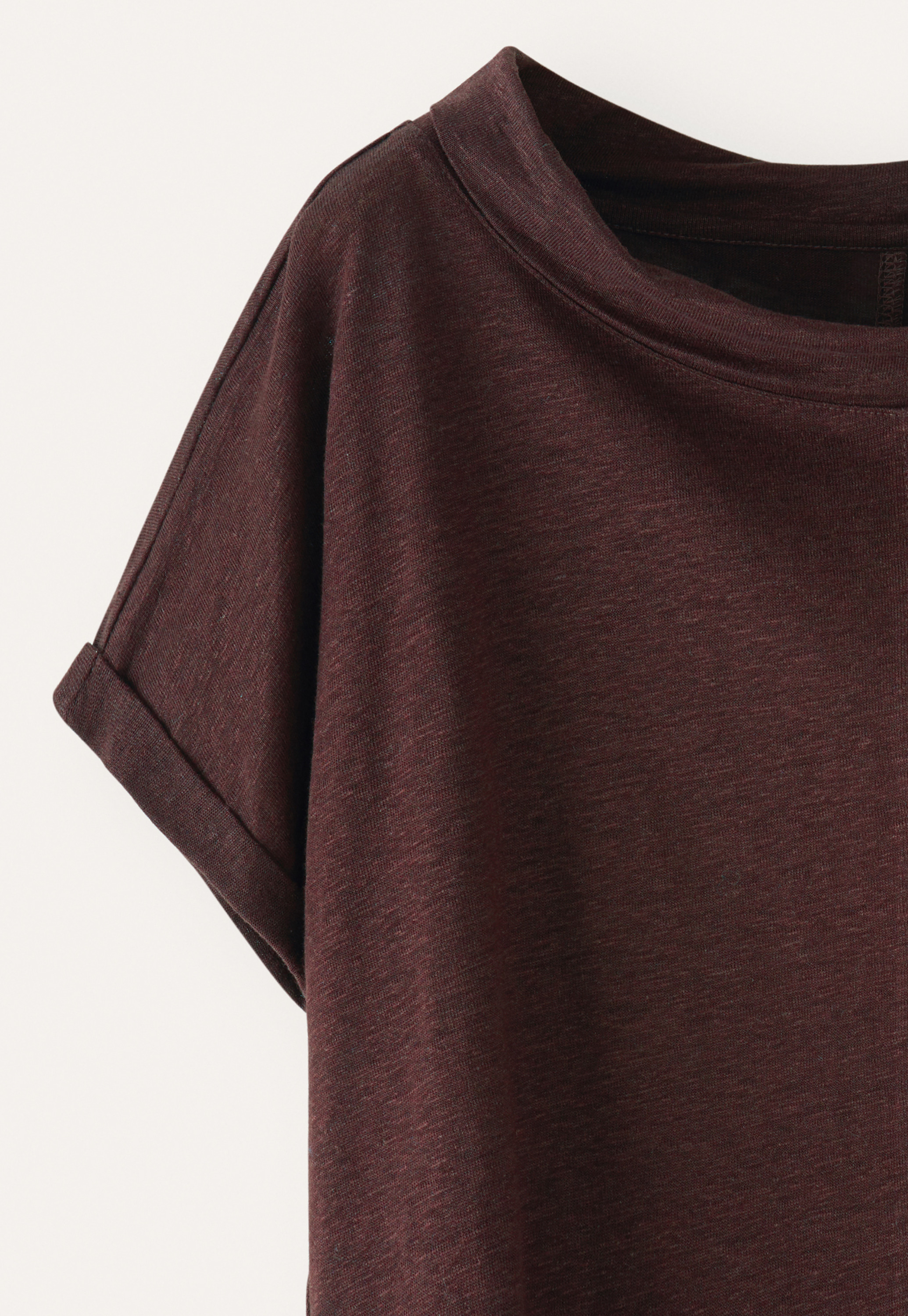 Poetry - Linen jersey turned-over neck top