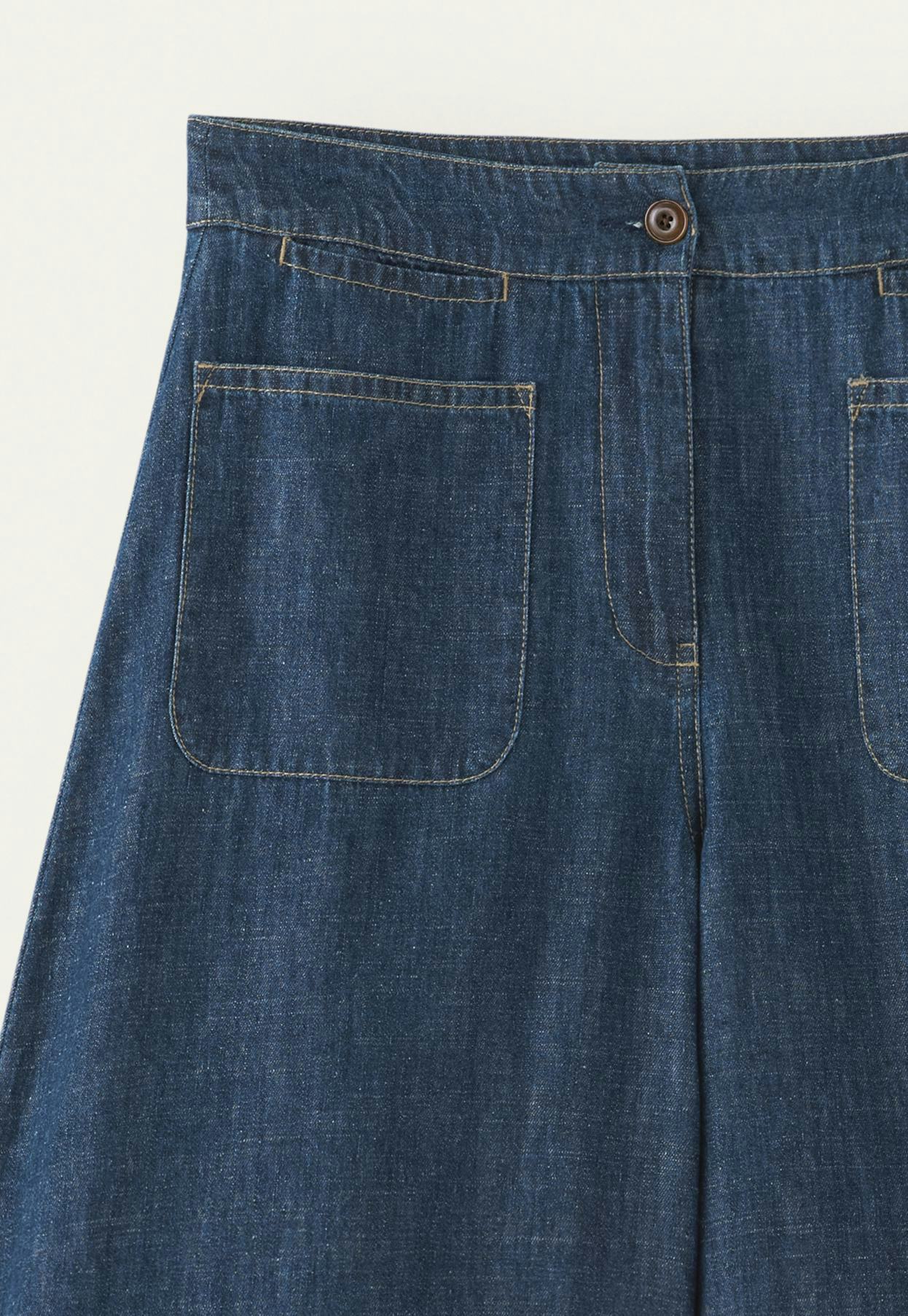 Poetry Indigo-dyed hemp cotton culottes