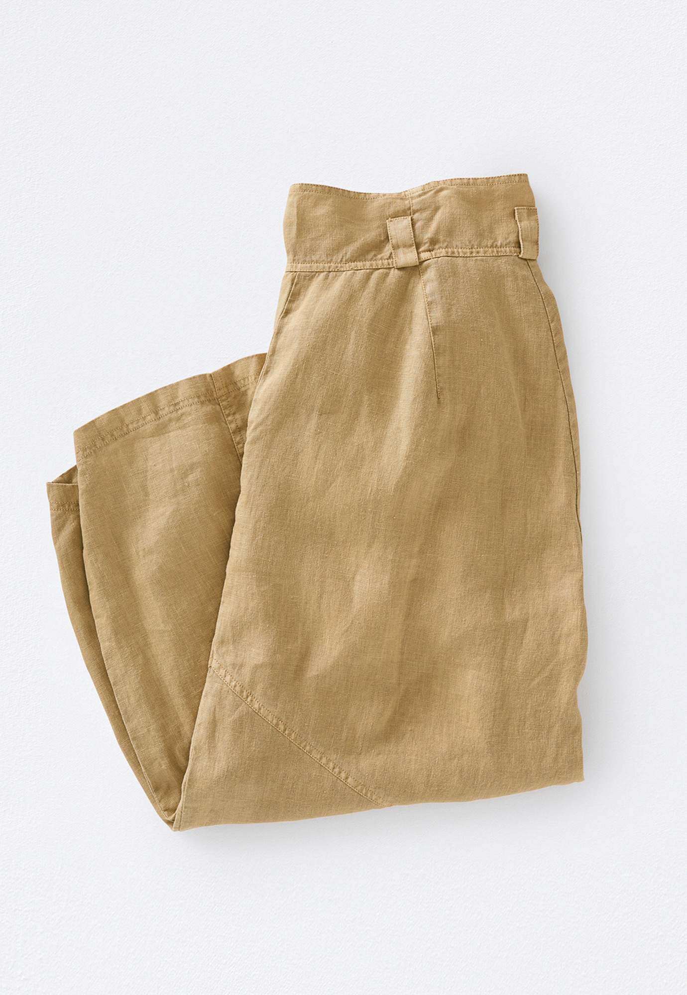 Wide Cropped Linen Trousers