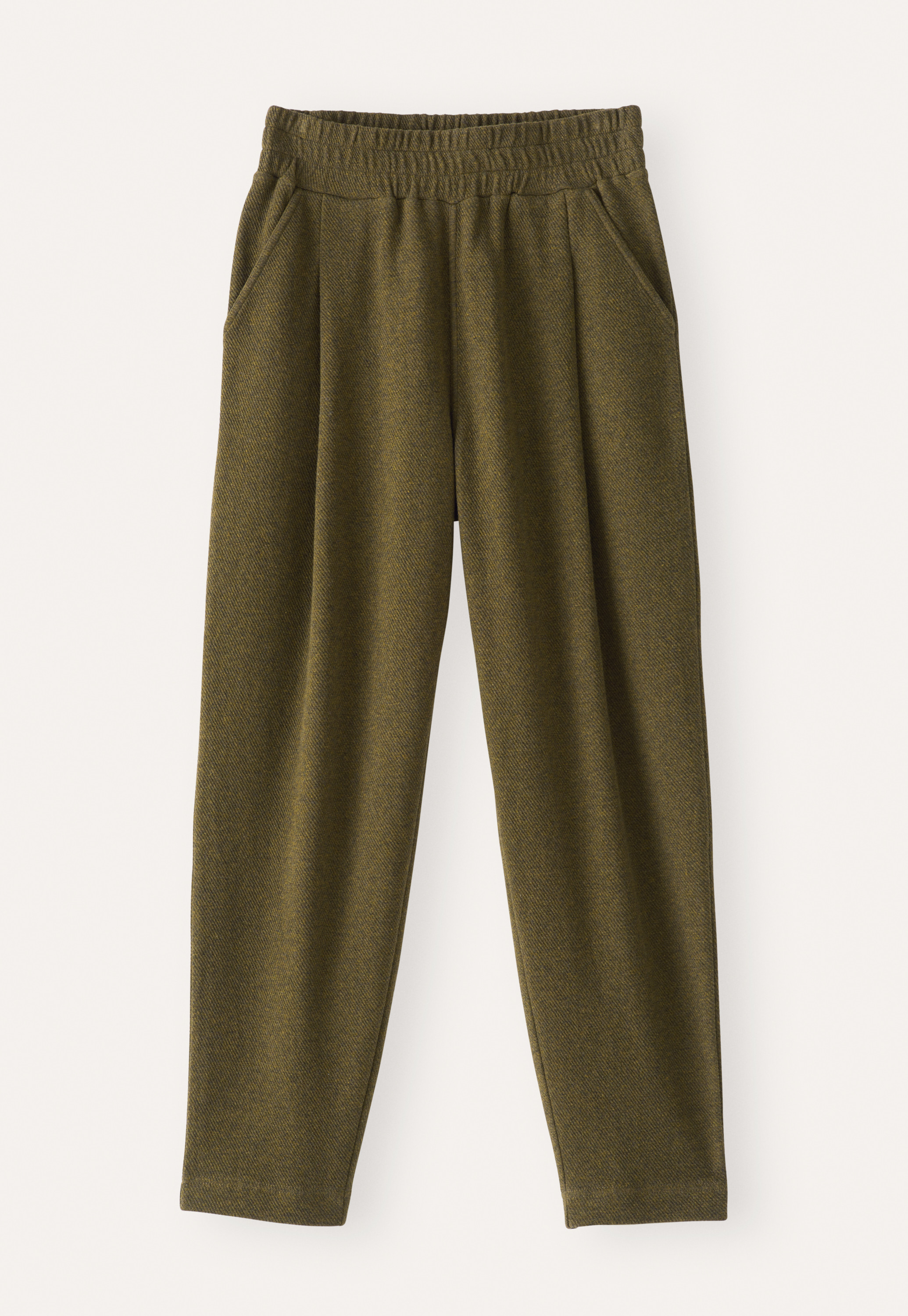 DOUBLE LINE JERSEY TROUSERS 'RELAX Poetry - Pleat-front cotton jersey trousers