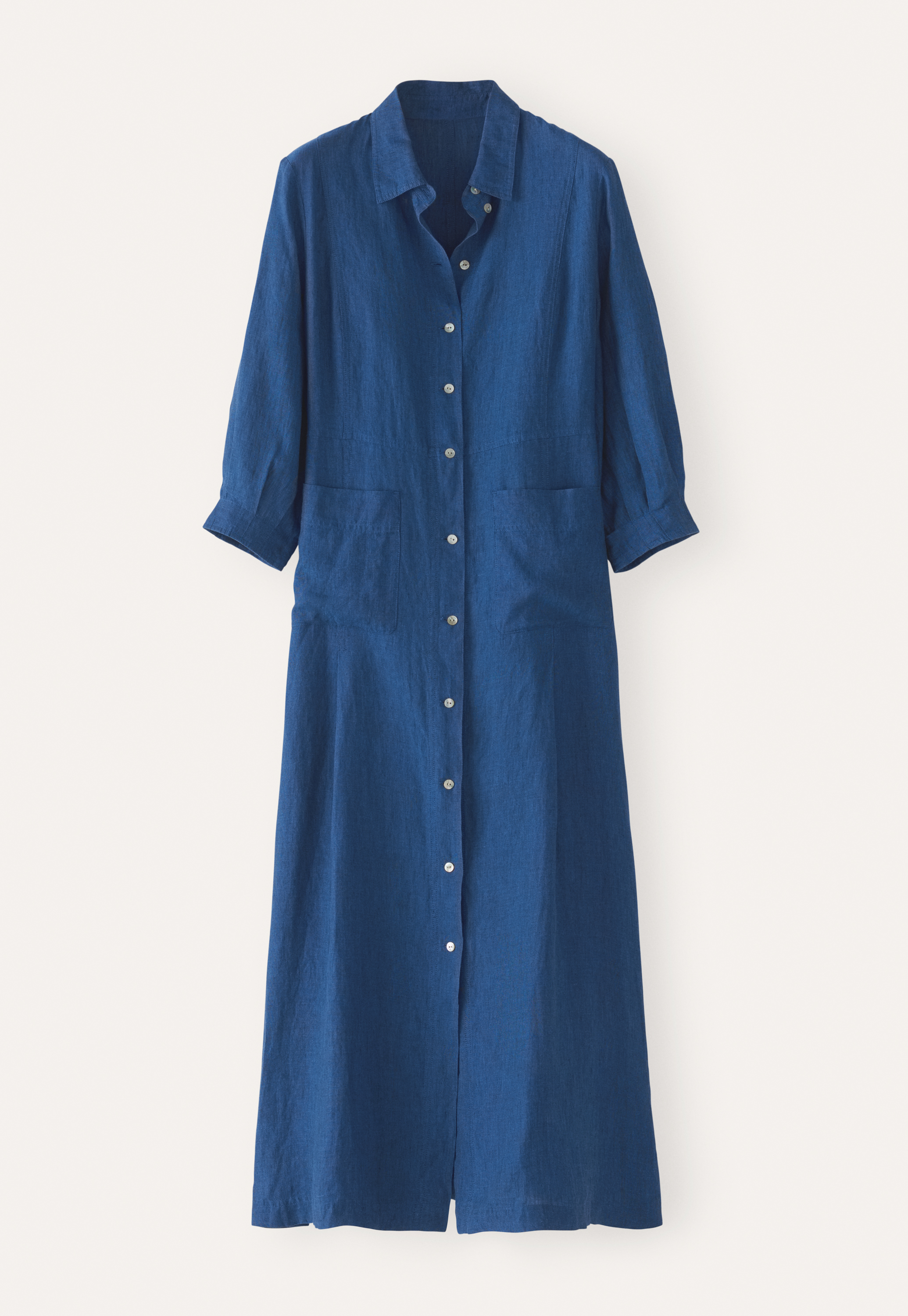 POETRY - Linen button-front maxi-dress