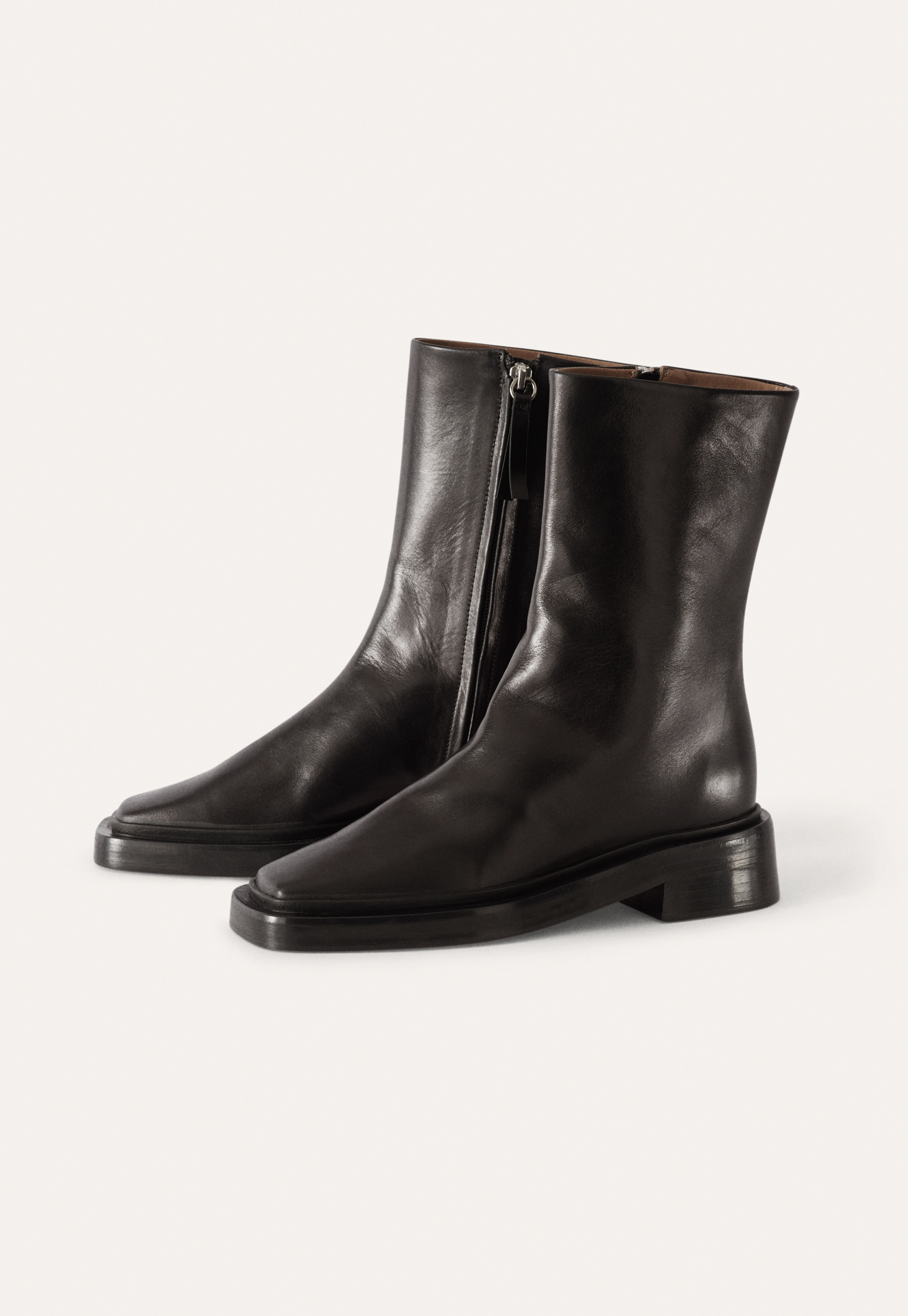 POETRY - Square-toe leather boots