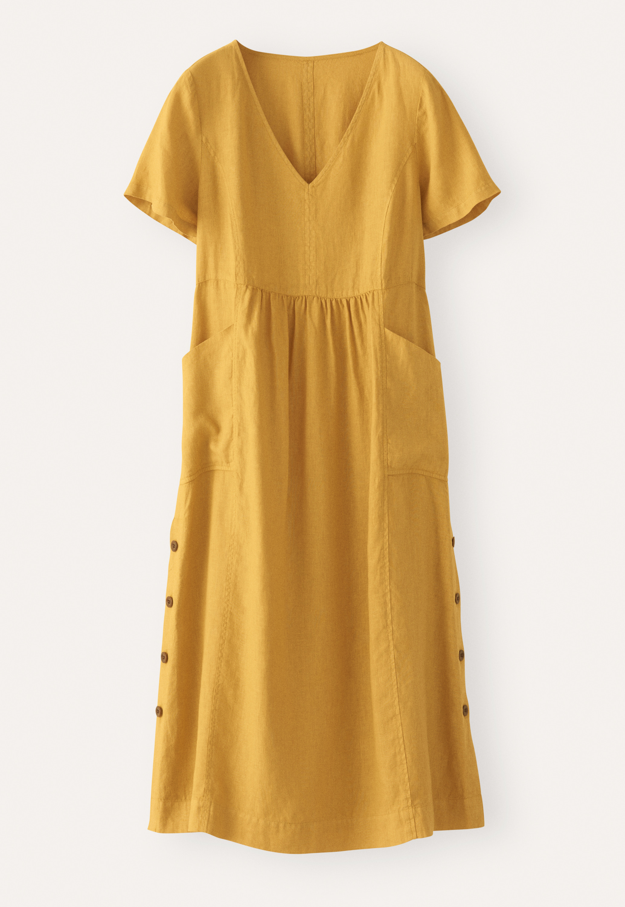 chinese dress ladies Beyond Linen Blend Mini Dress Yellow