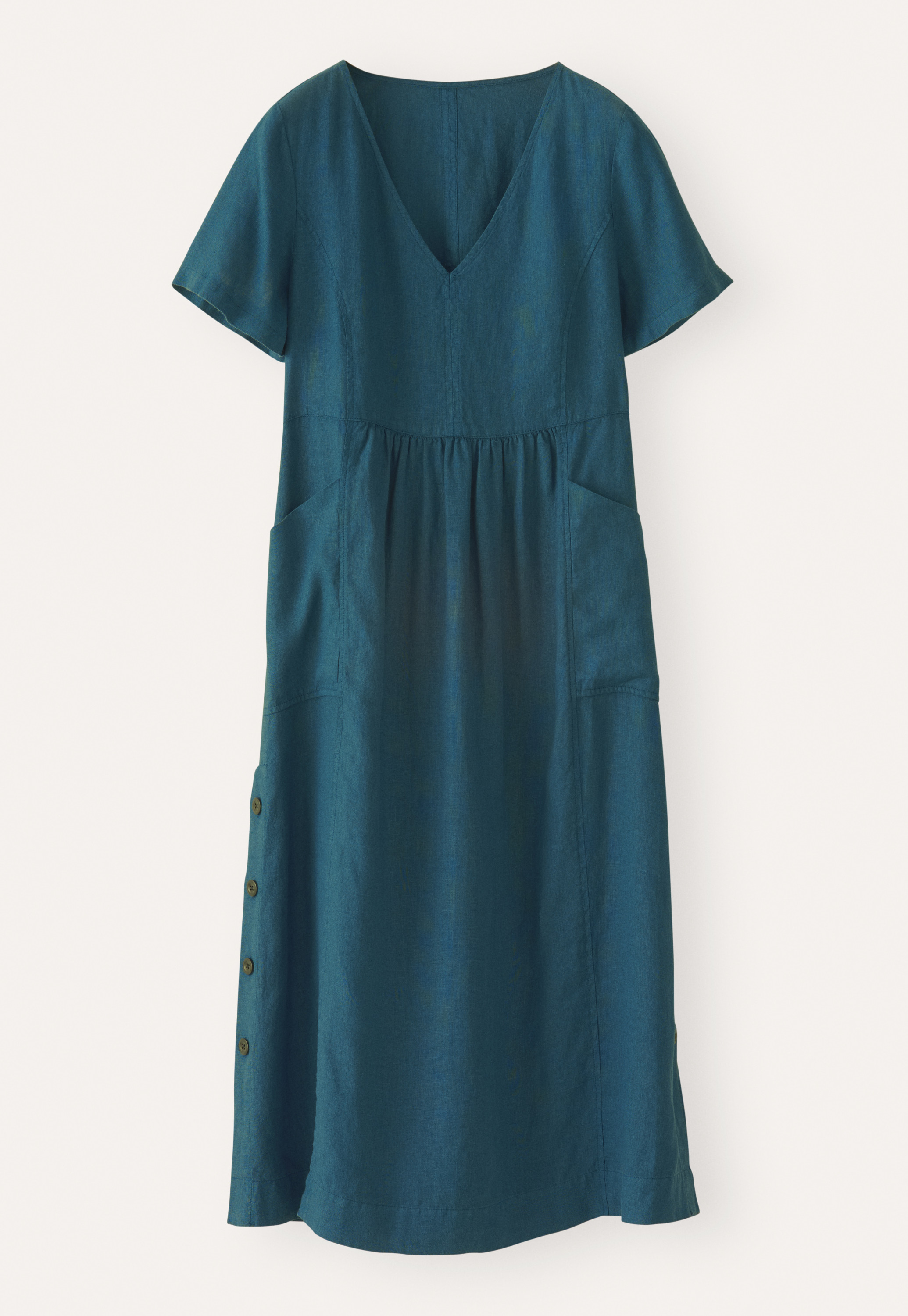 chinese dress ladies Linen dress LONG STORY — Short-Sleeve Linen with Pockets main image 1