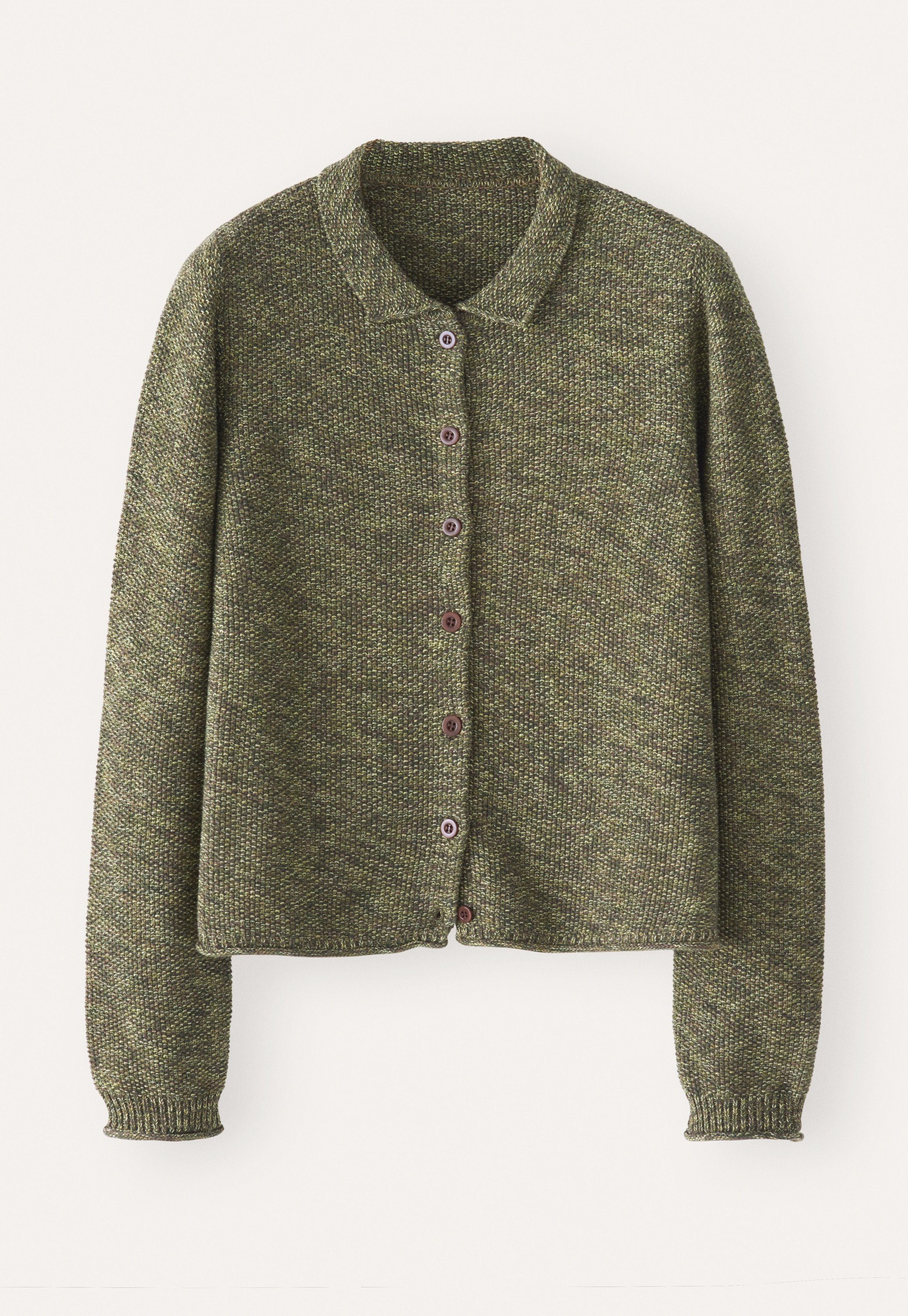 トップス Cotton Knit Cardigan 2 Moss Green Poetry - Cotton moss-stitch cardigan