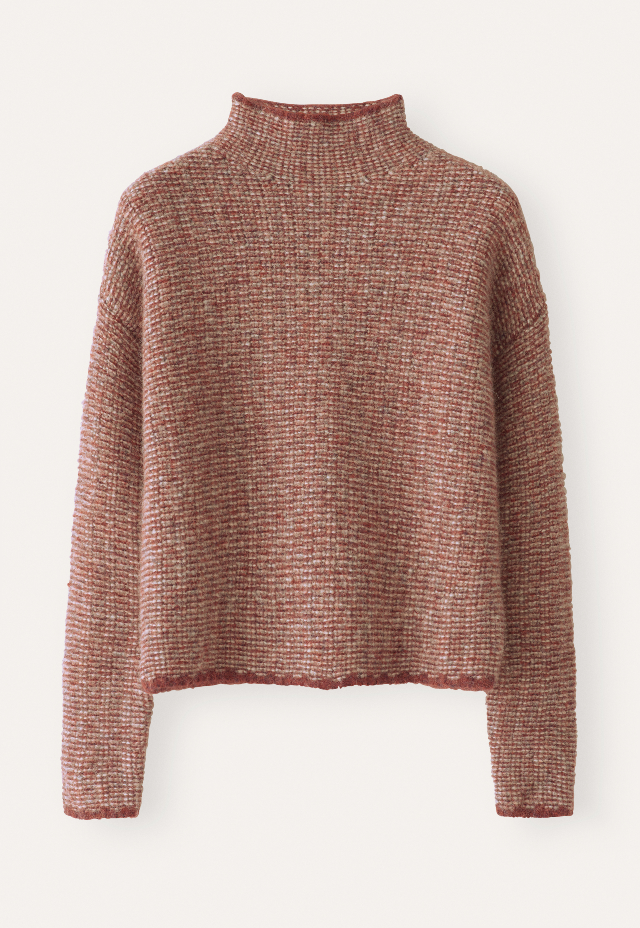 Cotton funnel neck sweater sales